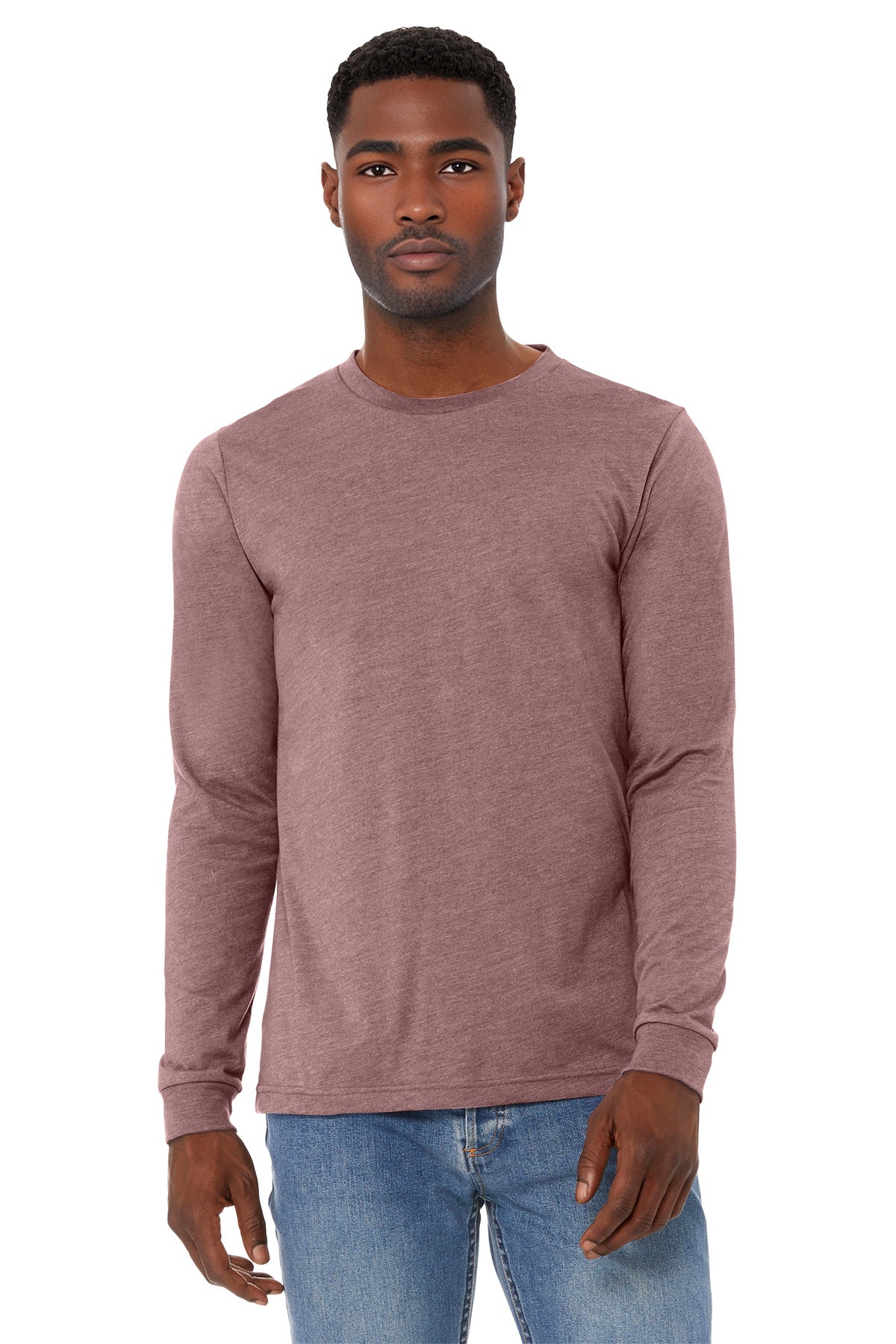 BELLA+CANVAS Unisex Heather CVC Long Sleeve Tee BC3501CVC - Heather Mauve