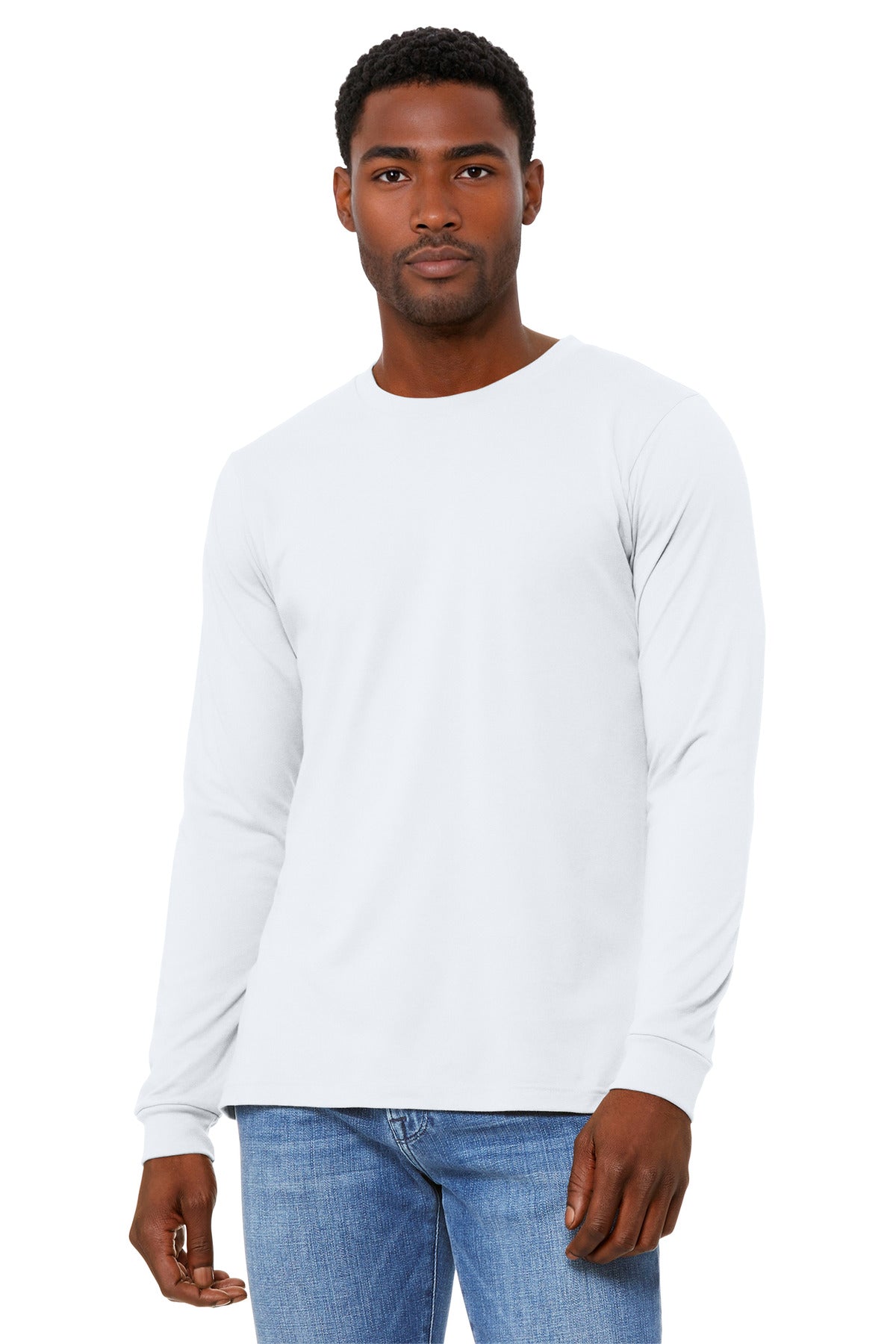 BELLA+CANVAS Unisex Heather CVC Long Sleeve Tee BC3501CVC - Solid White Blend