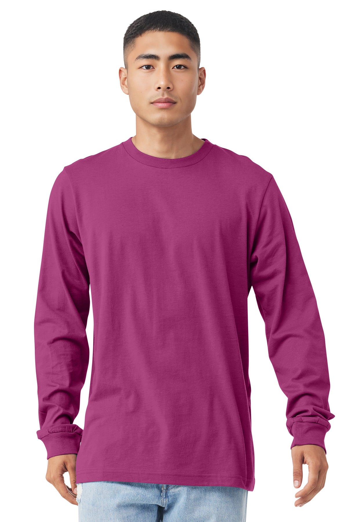 BELLA+CANVAS  Unisex Jersey Long Sleeve Tee. BC3501 - Berry