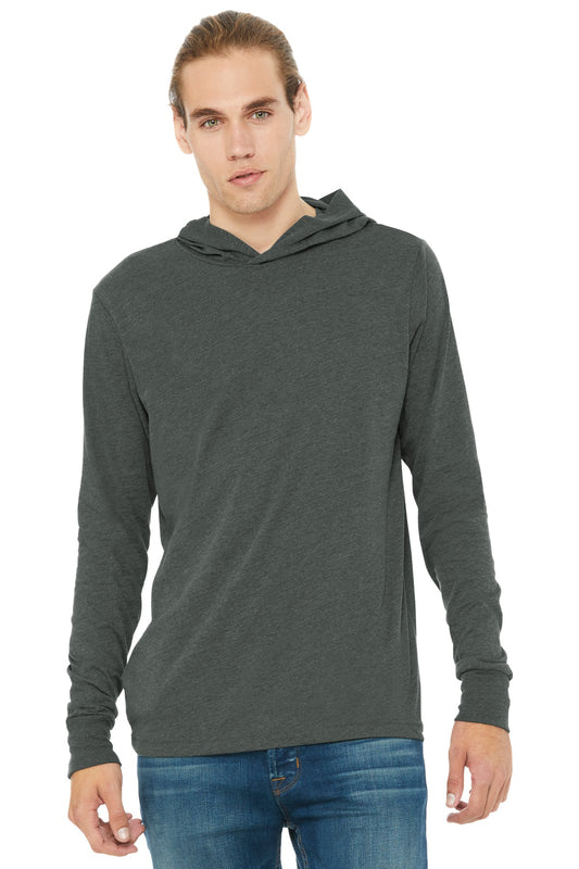 BELLA+CANVAS  Unisex Jersey Long Sleeve Hoodie. BC3512 - Deep Heather