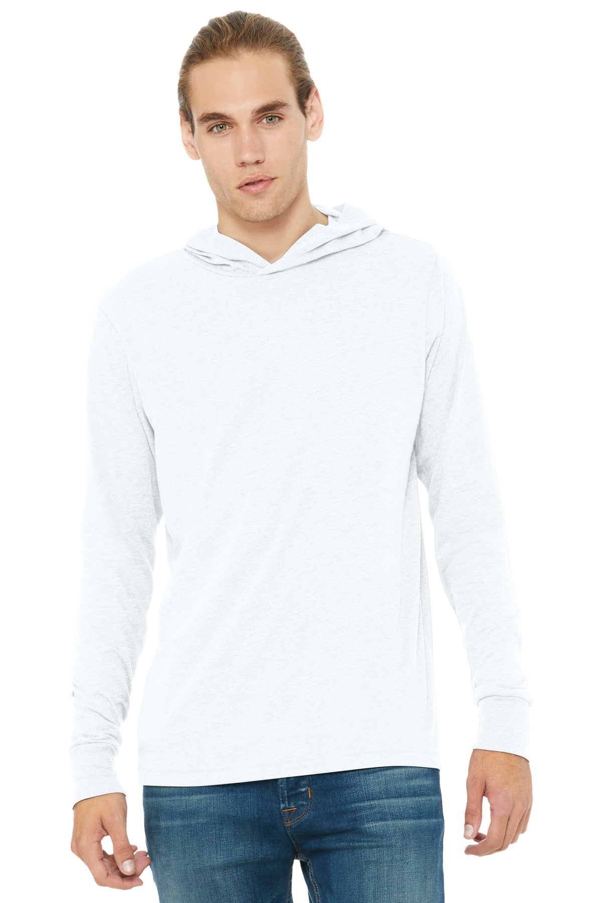 BELLA+CANVAS  Unisex Jersey Long Sleeve Hoodie. BC3512 - White