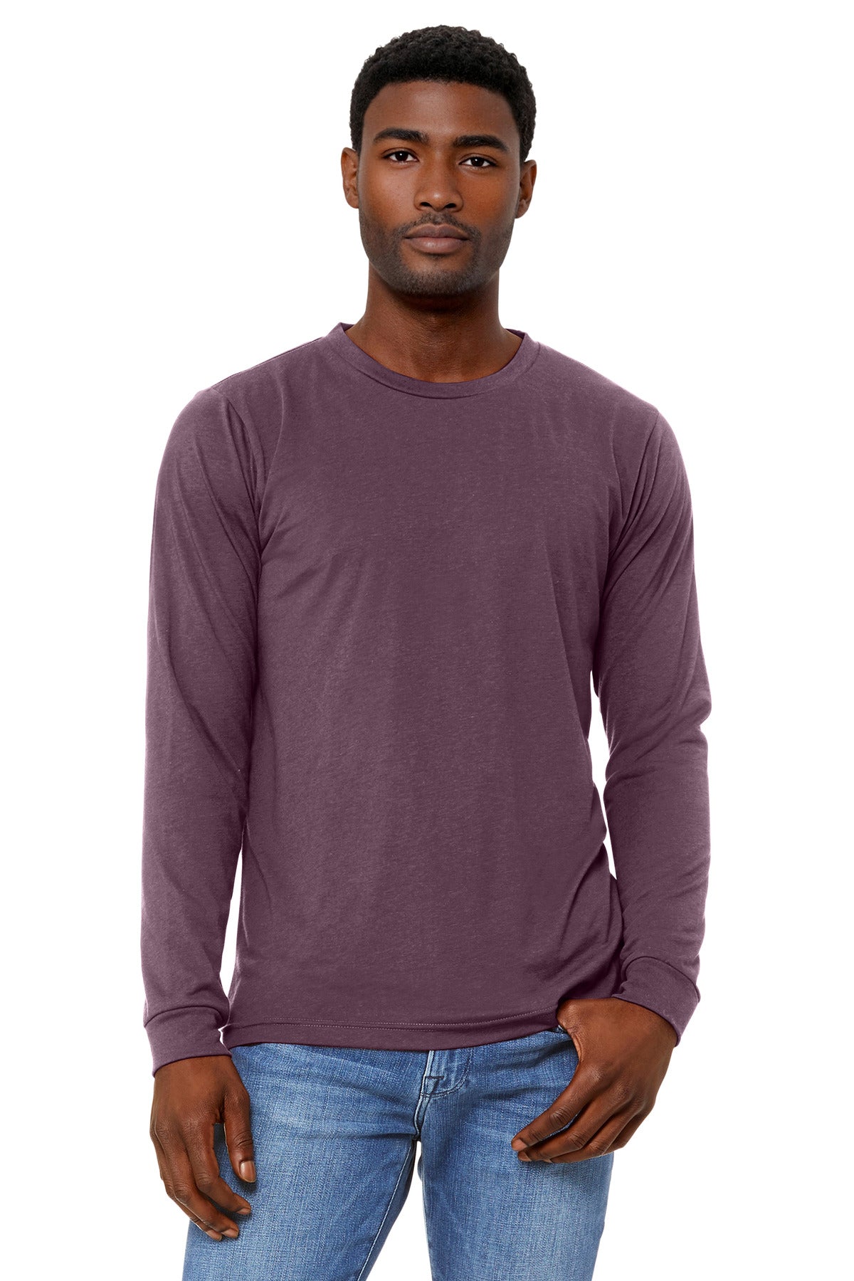 BELLA+CANVAS Unisex Triblend Long Sleeve Tee BC3513 - Maroon Triblend