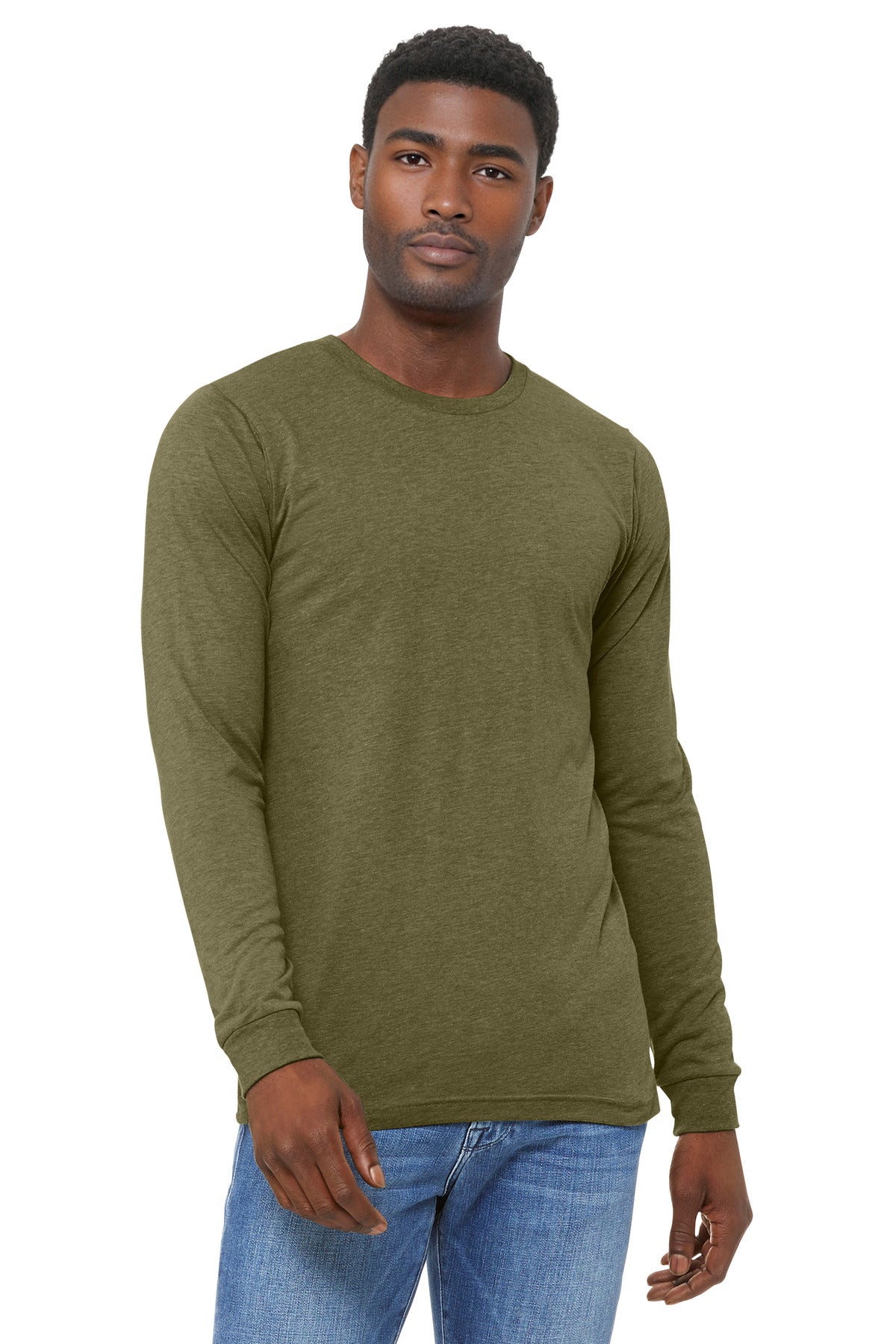 BELLA+CANVAS Unisex Triblend Long Sleeve Tee BC3513 - Olive Triblend