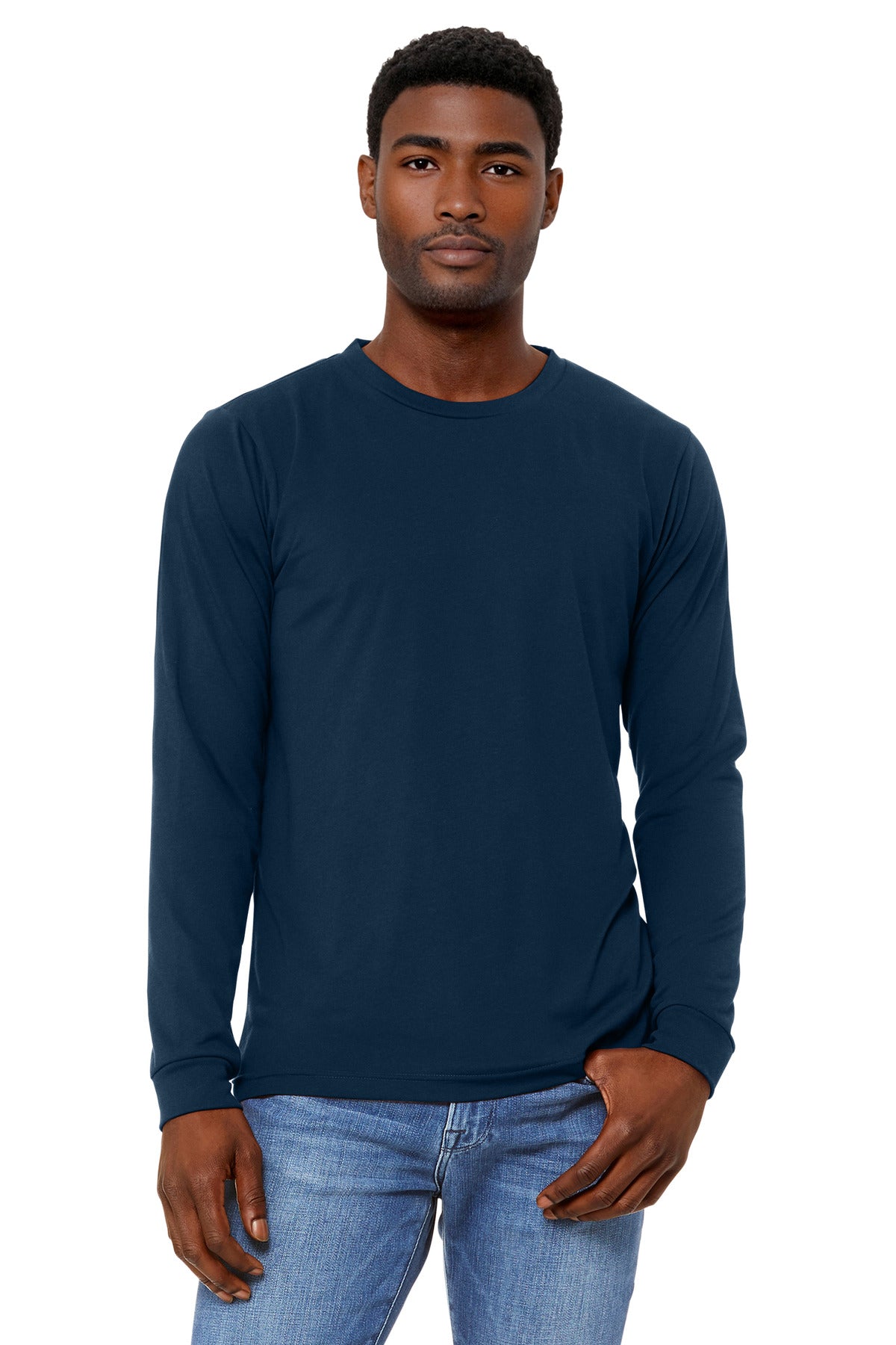 BELLA+CANVAS Unisex Triblend Long Sleeve Tee BC3513 - Solid Navy Triblend