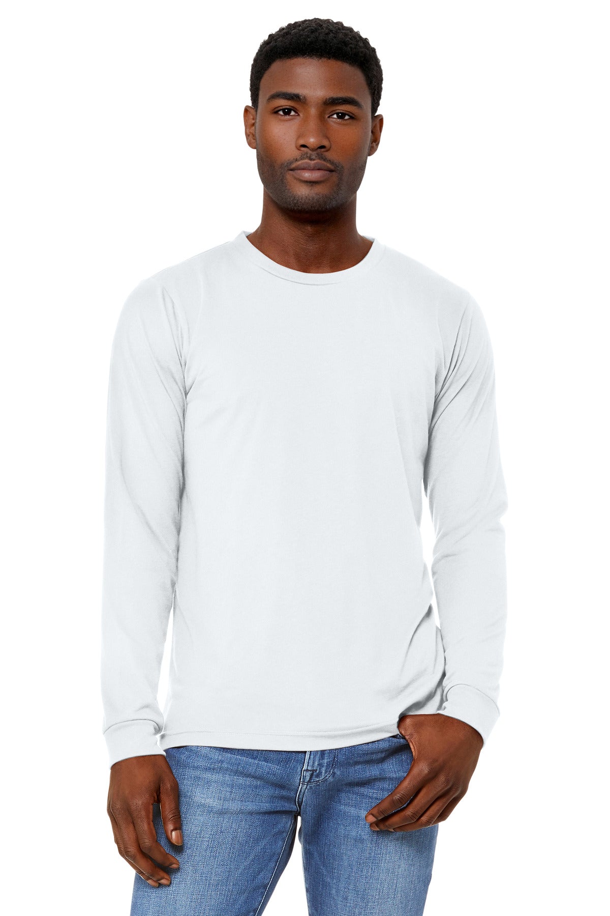 BELLA+CANVAS Unisex Triblend Long Sleeve Tee BC3513 - Solid White Triblend