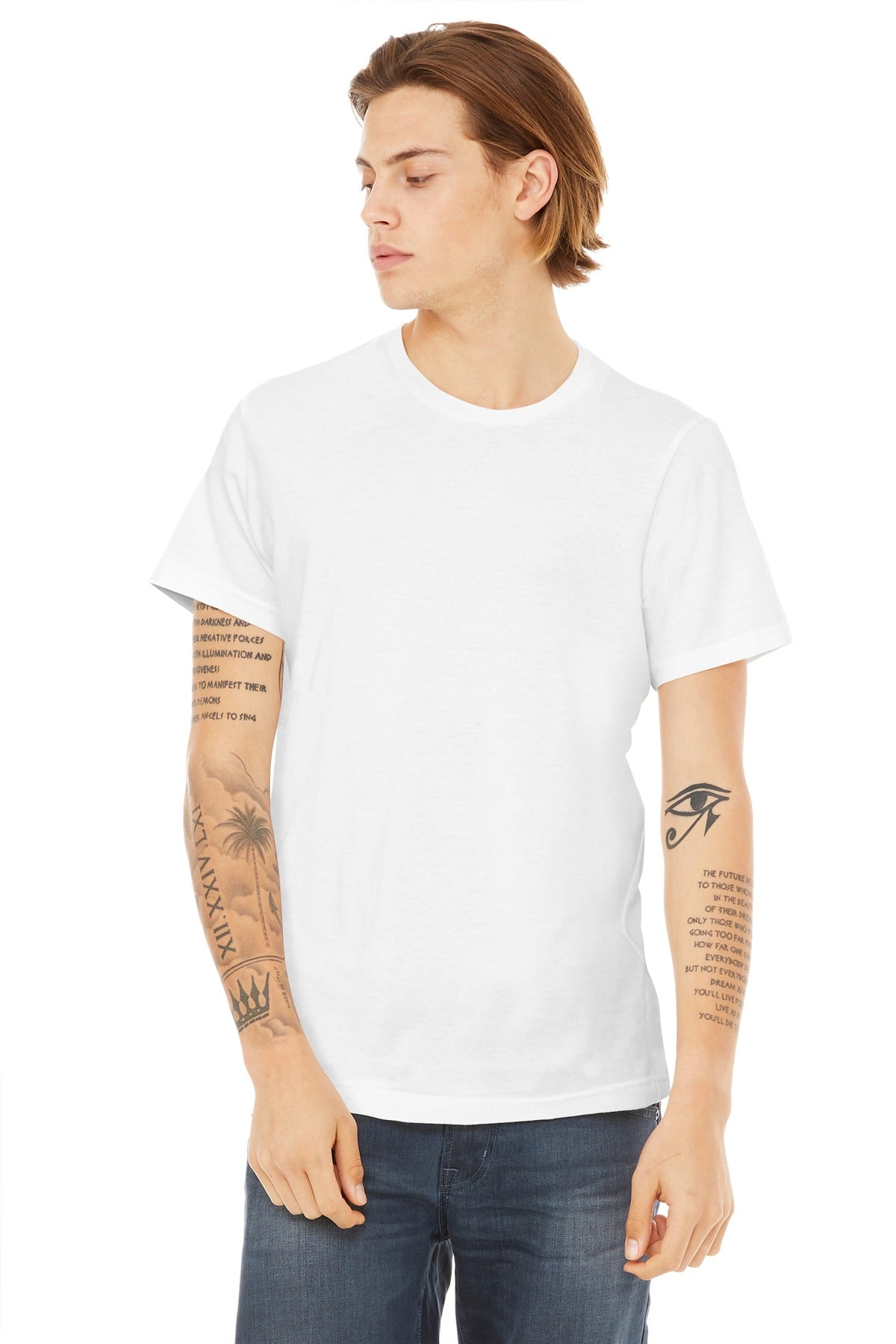BELLA+CANVAS  Unisex Poly-Cotton Short Sleeve Tee. BC3650 - White