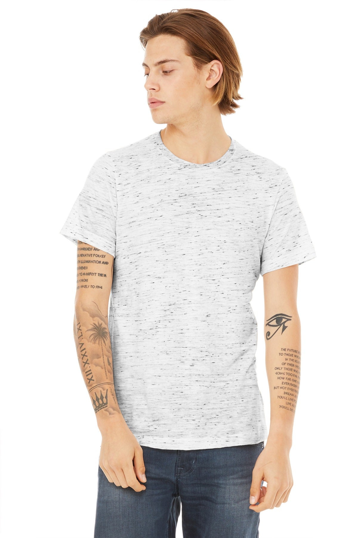 BELLA+CANVAS  Unisex Poly-Cotton Short Sleeve Tee. BC3650 - White Marble