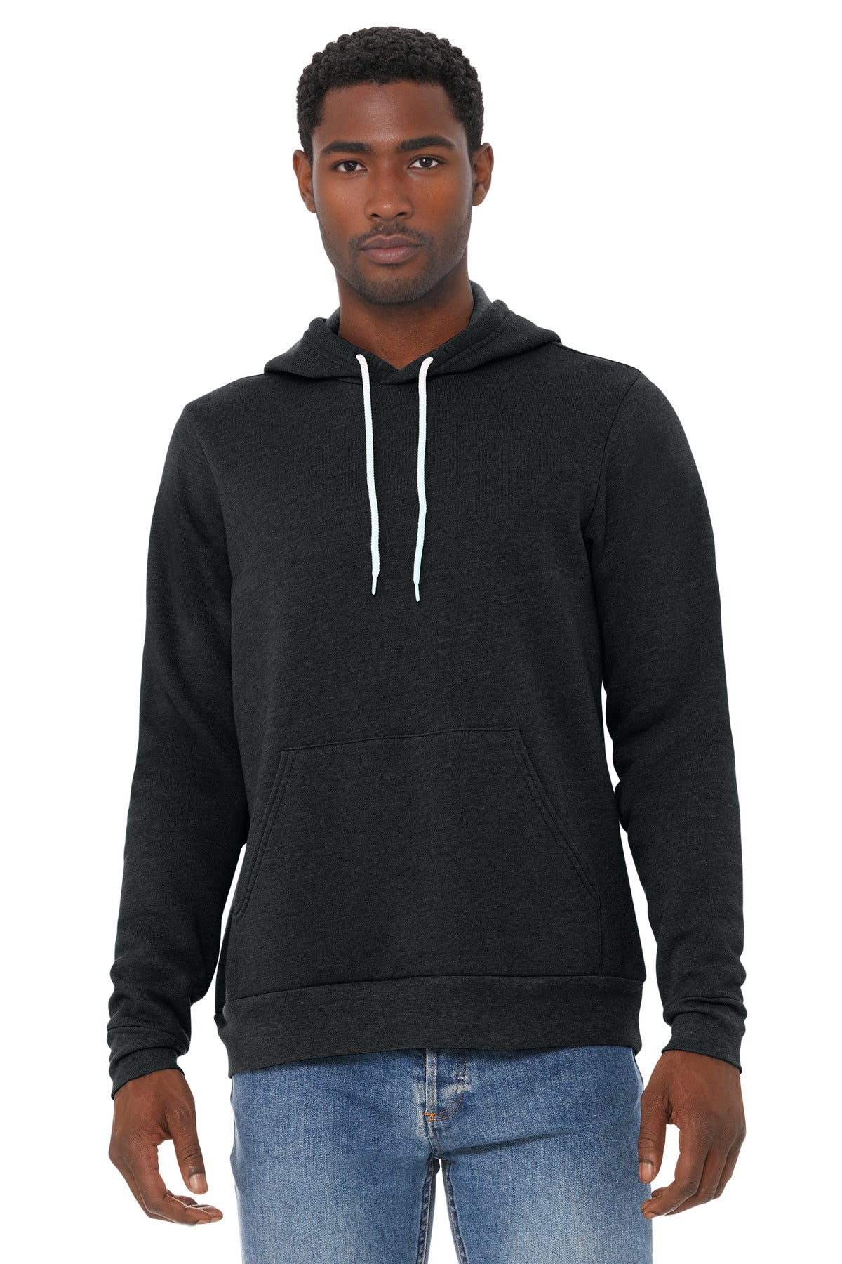 BELLA+CANVAS  Unisex Sponge Fleece Pullover Hoodie. BC3719 - Black Heather