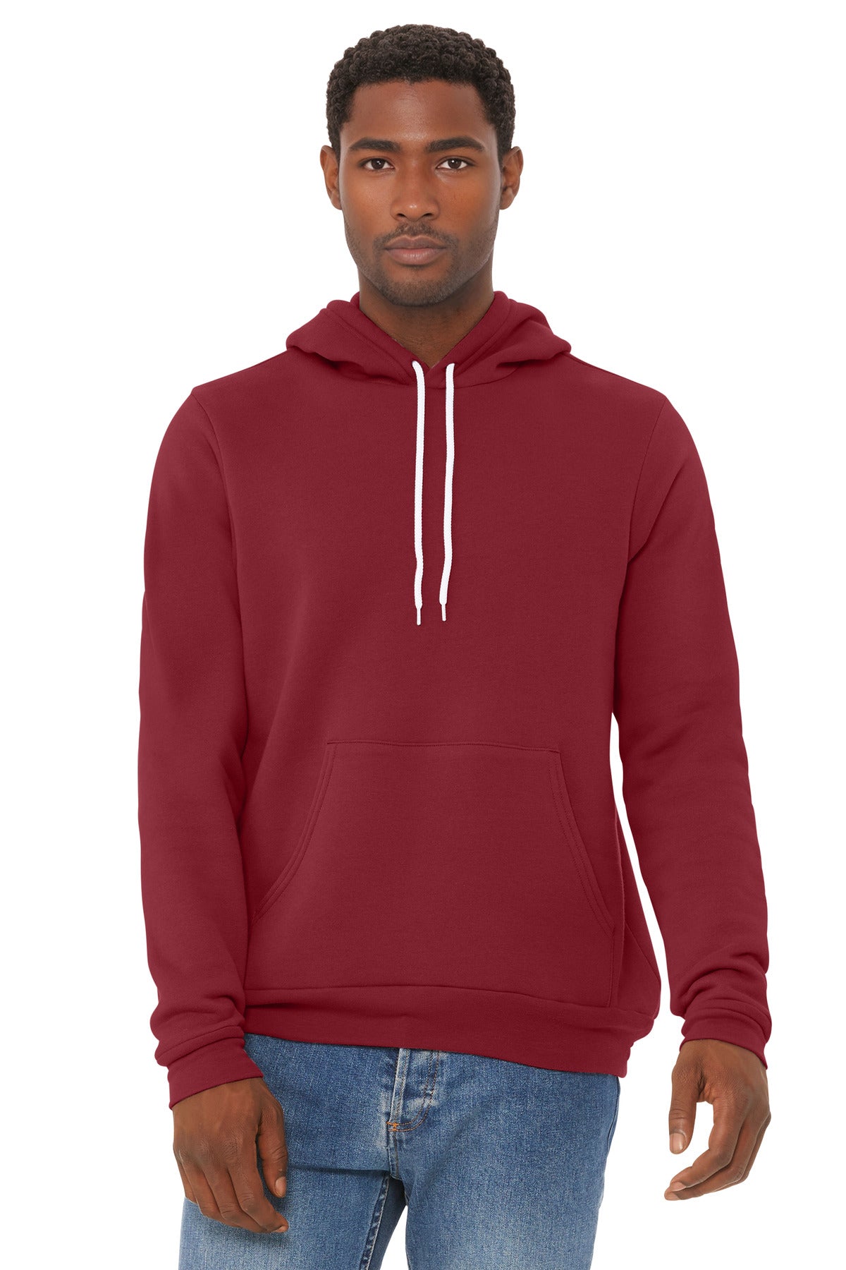 BELLA+CANVAS  Unisex Sponge Fleece Pullover Hoodie. BC3719 - Cardinal