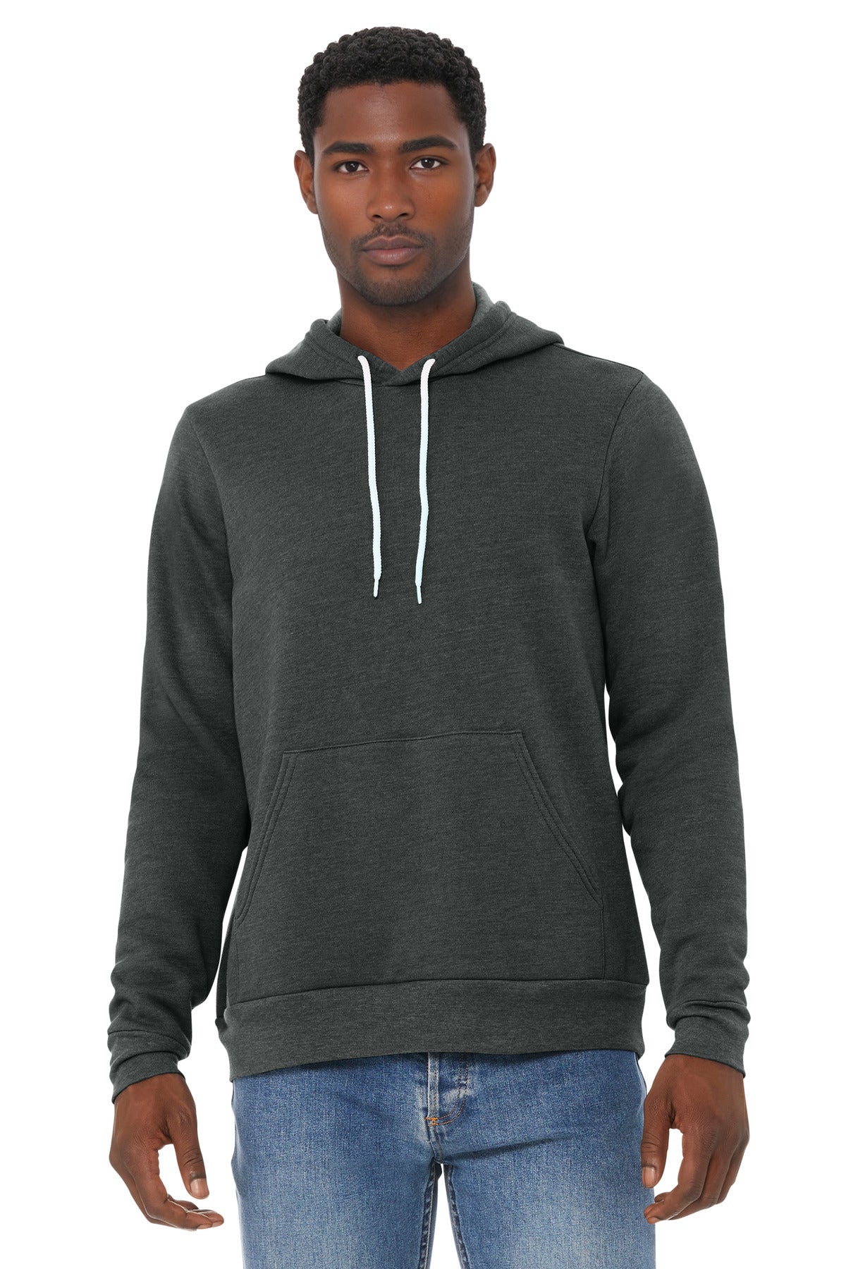 BELLA+CANVAS  Unisex Sponge Fleece Pullover Hoodie. BC3719 - Dark Grey Heather