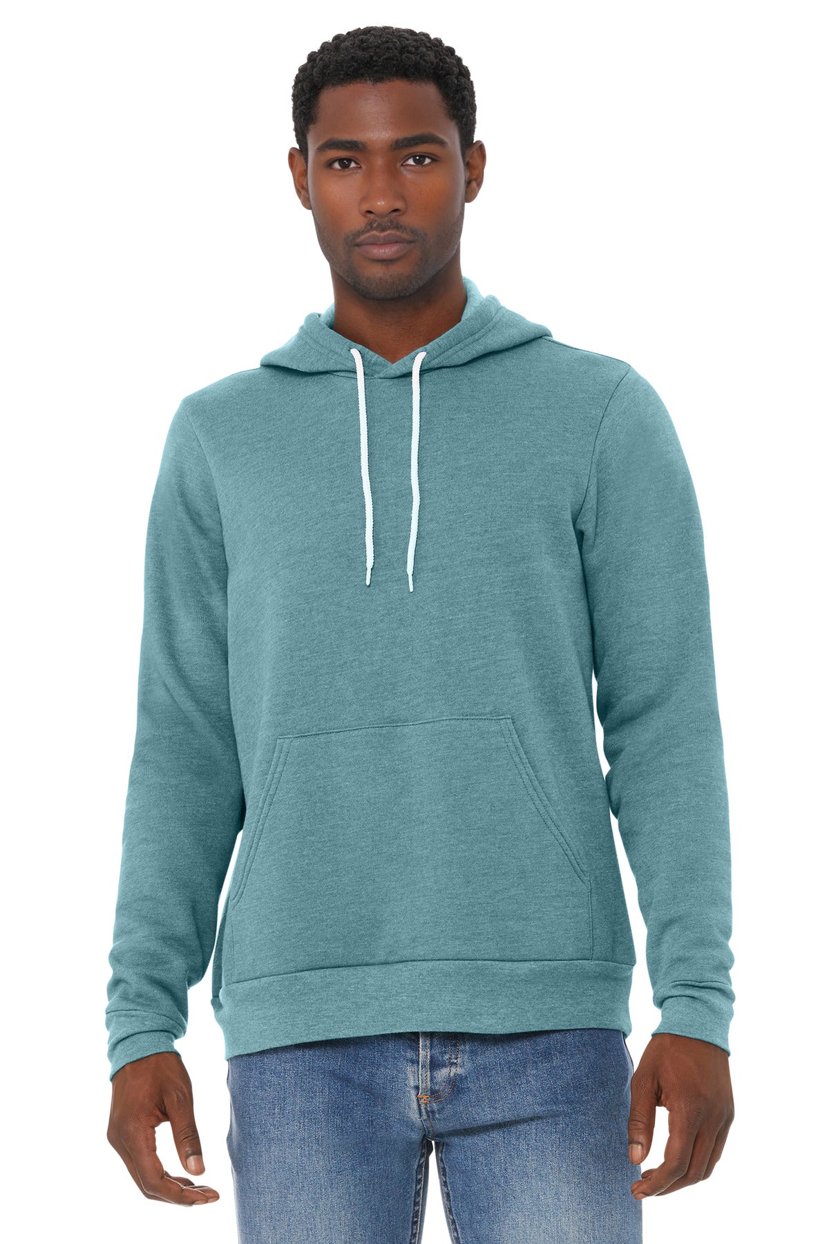 BELLA+CANVAS  Unisex Sponge Fleece Pullover Hoodie. BC3719 - Heather Blue Lagoon