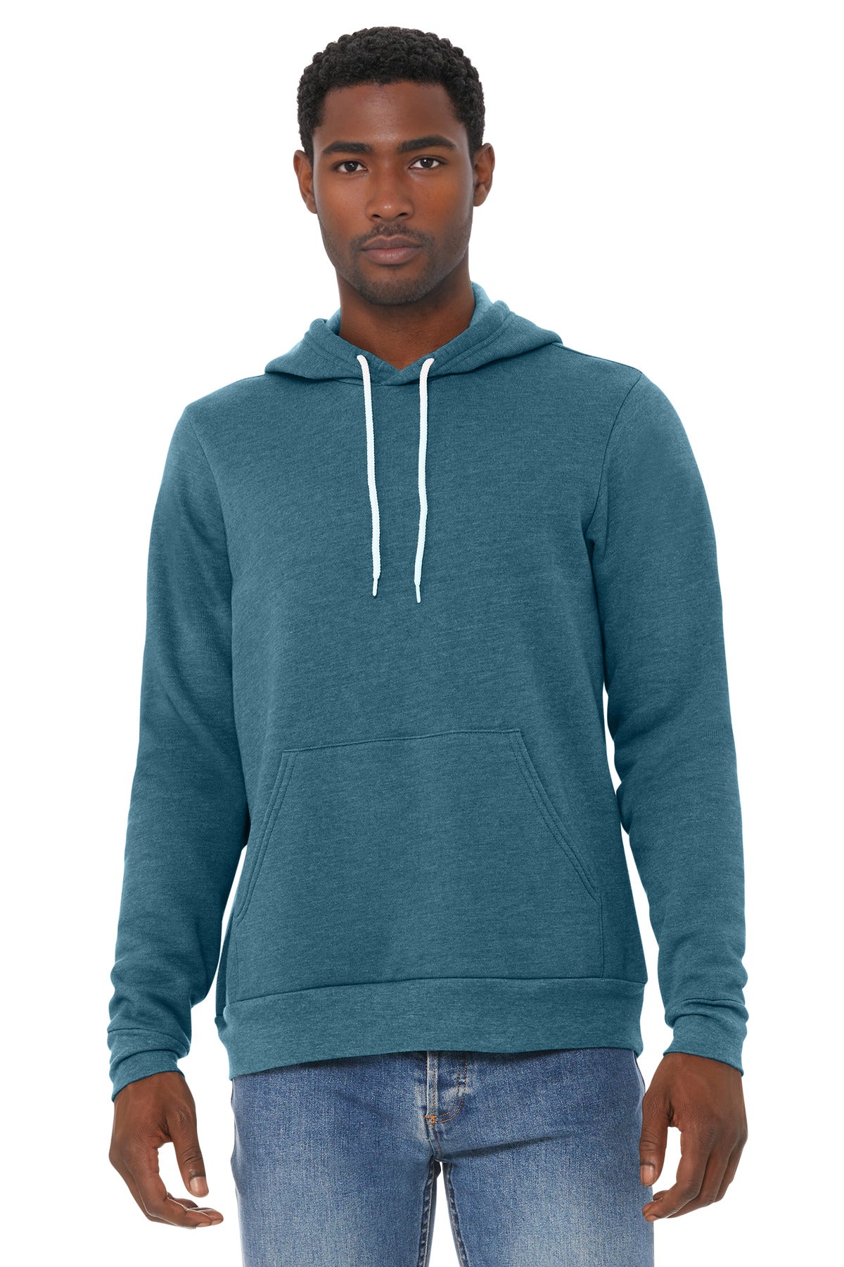 BELLA+CANVAS  Unisex Sponge Fleece Pullover Hoodie. BC3719 - Heather Deep Teal