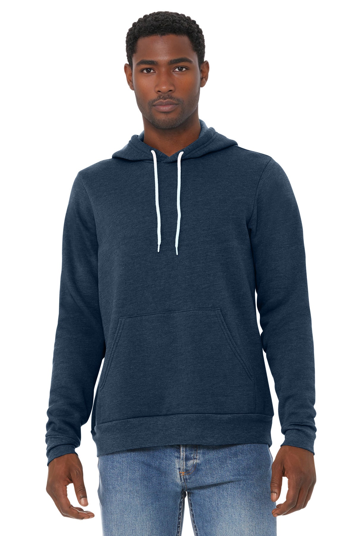 BELLA+CANVAS  Unisex Sponge Fleece Pullover Hoodie. BC3719 - Heather Navy