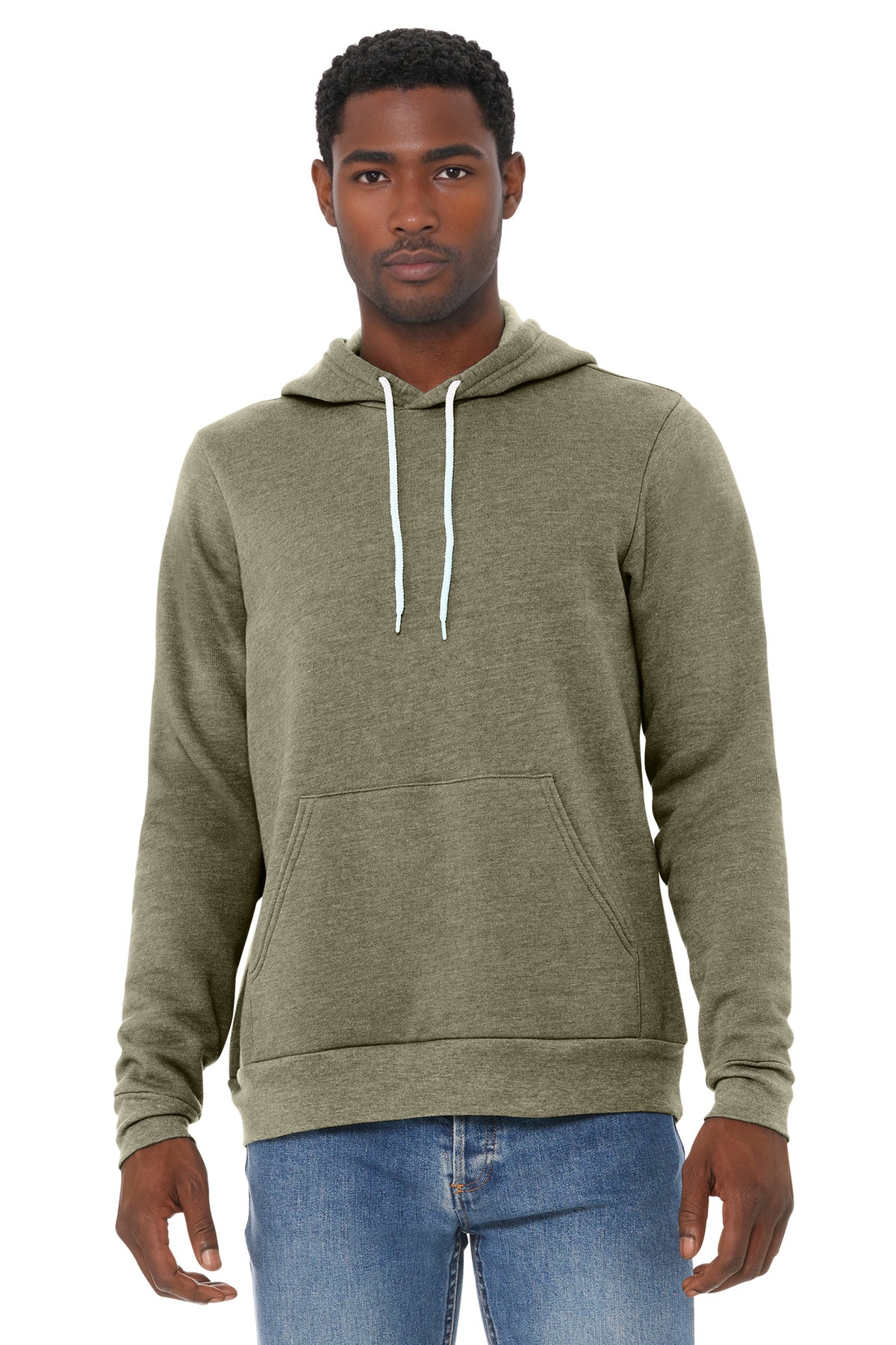 BELLA+CANVAS  Unisex Sponge Fleece Pullover Hoodie. BC3719 - Heather Olive