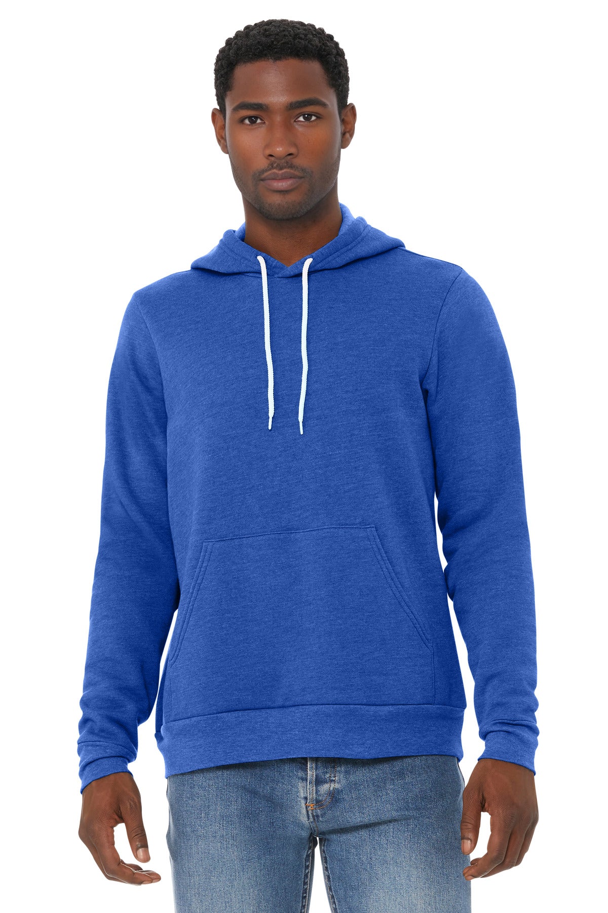 BELLA+CANVAS  Unisex Sponge Fleece Pullover Hoodie. BC3719 - Heather True Royal