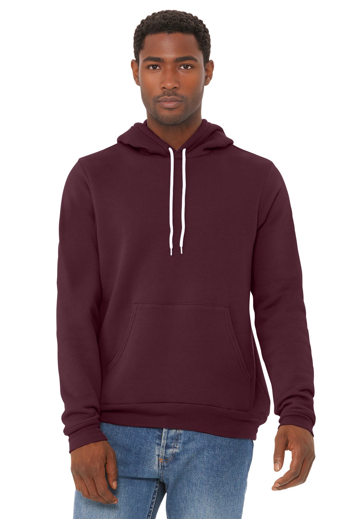BELLA+CANVAS  Unisex Sponge Fleece Pullover Hoodie. BC3719 - Maroon