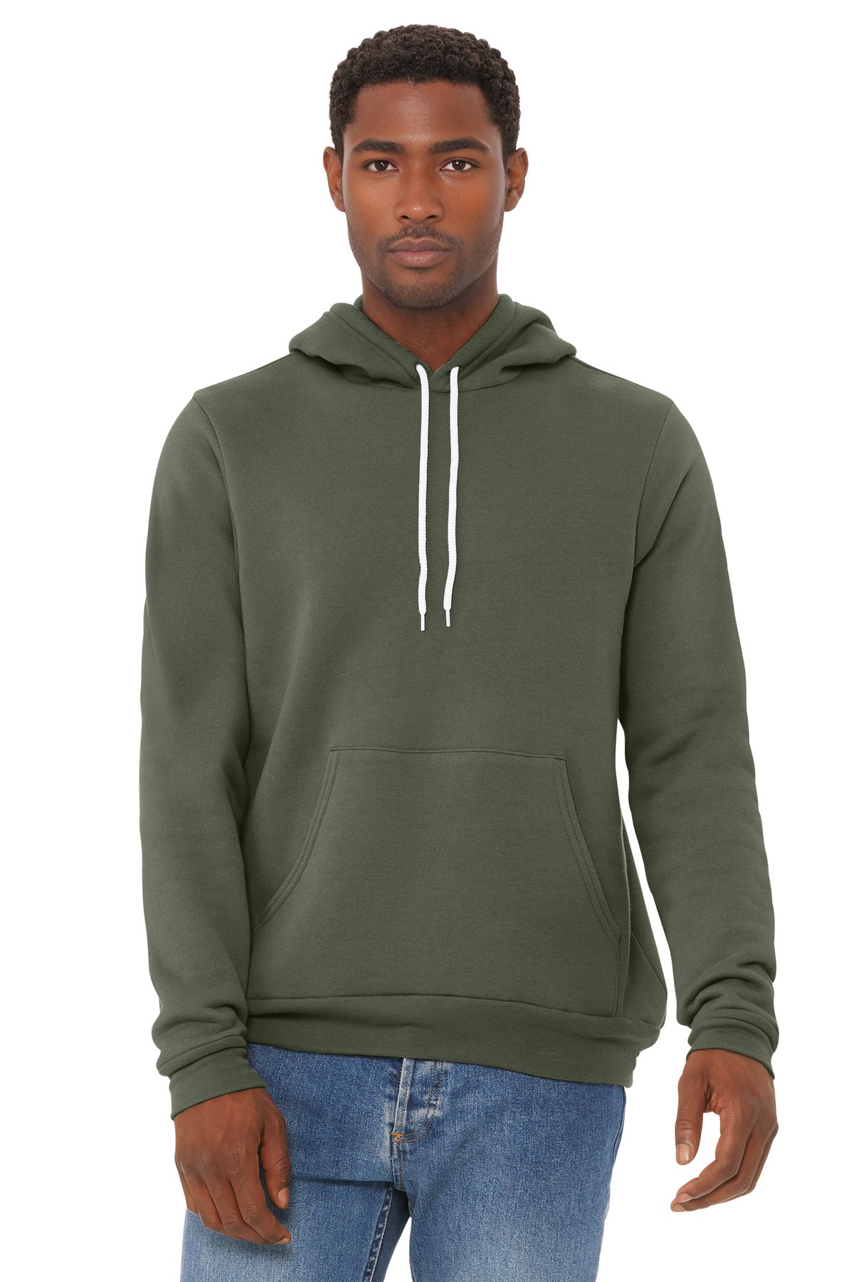 BELLA+CANVAS  Unisex Sponge Fleece Pullover Hoodie. BC3719 - Military Green