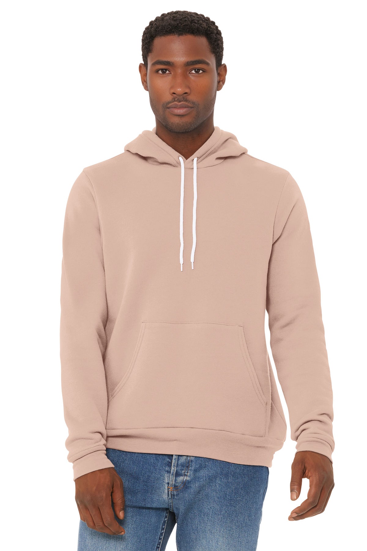 BELLA+CANVAS  Unisex Sponge Fleece Pullover Hoodie. BC3719 - Peach