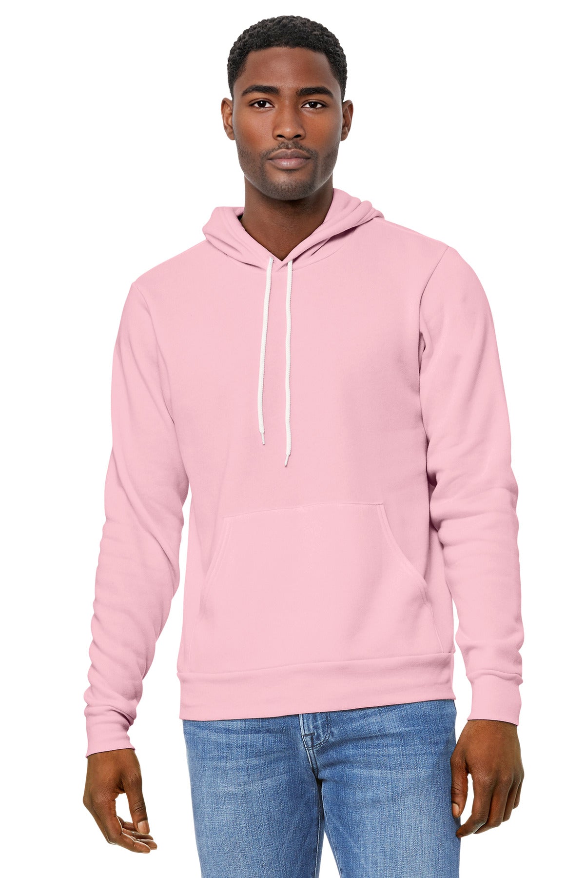 BELLA+CANVAS  Unisex Sponge Fleece Pullover Hoodie. BC3719 - Pink