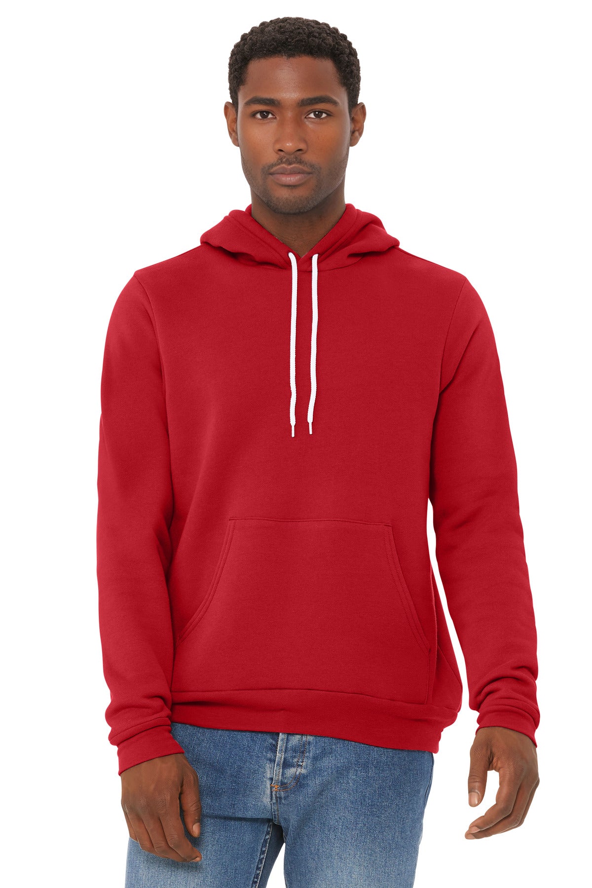 BELLA+CANVAS  Unisex Sponge Fleece Pullover Hoodie. BC3719 - Red