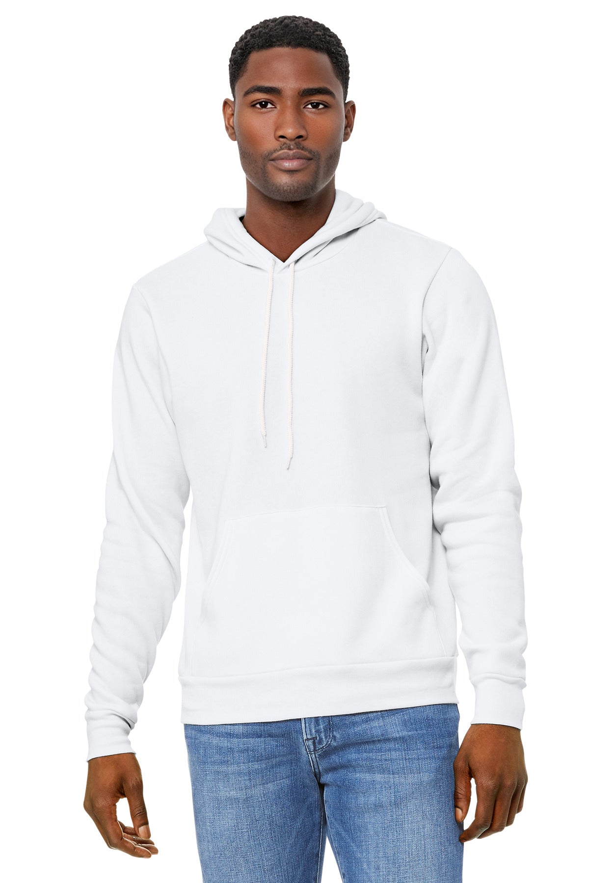 BELLA+CANVAS  Unisex Sponge Fleece Pullover Hoodie. BC3719 - White