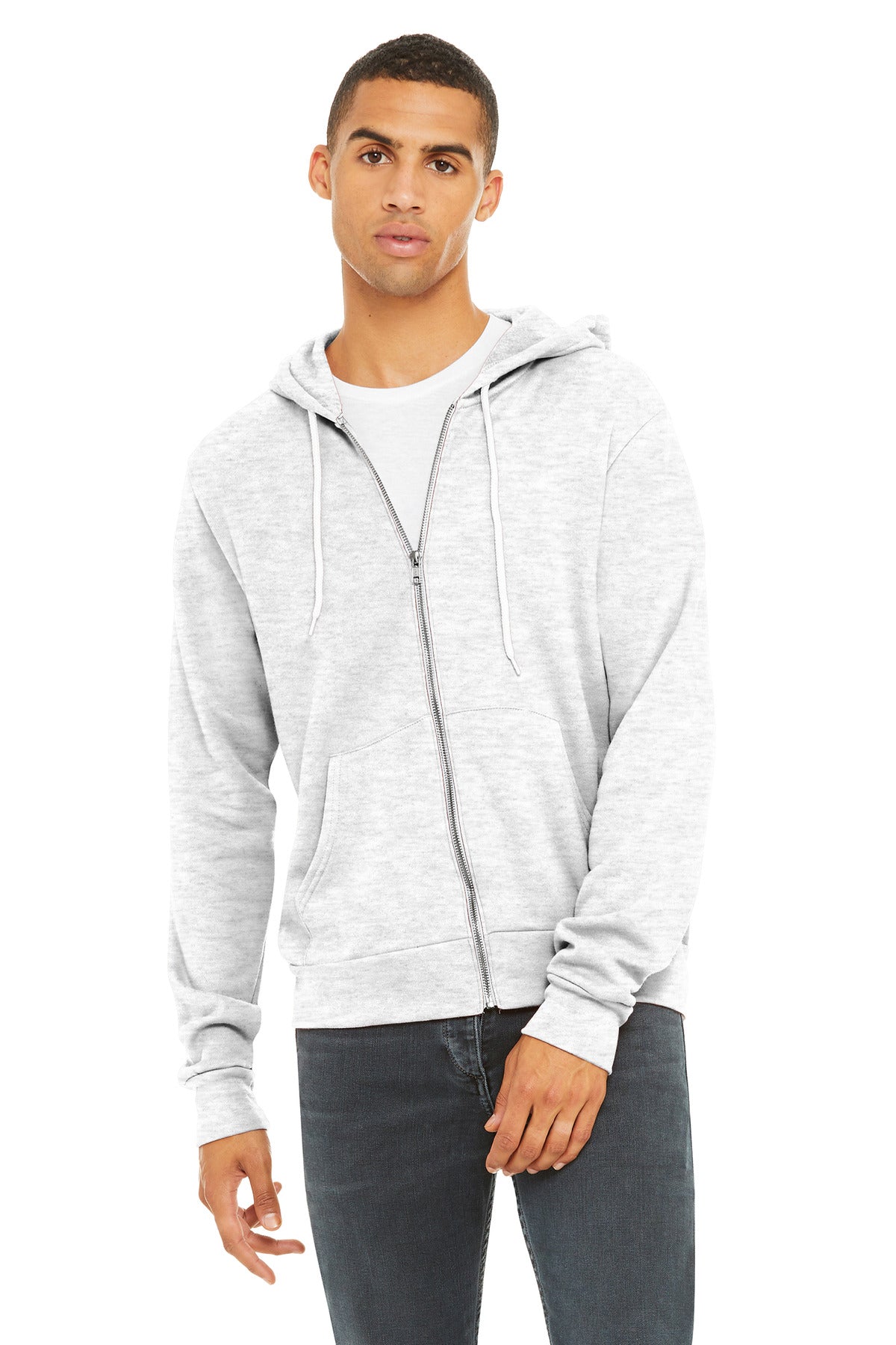 BELLA+CANVAS  Unisex Sponge Fleece Full-Zip Hoodie. BC3739 - Ash