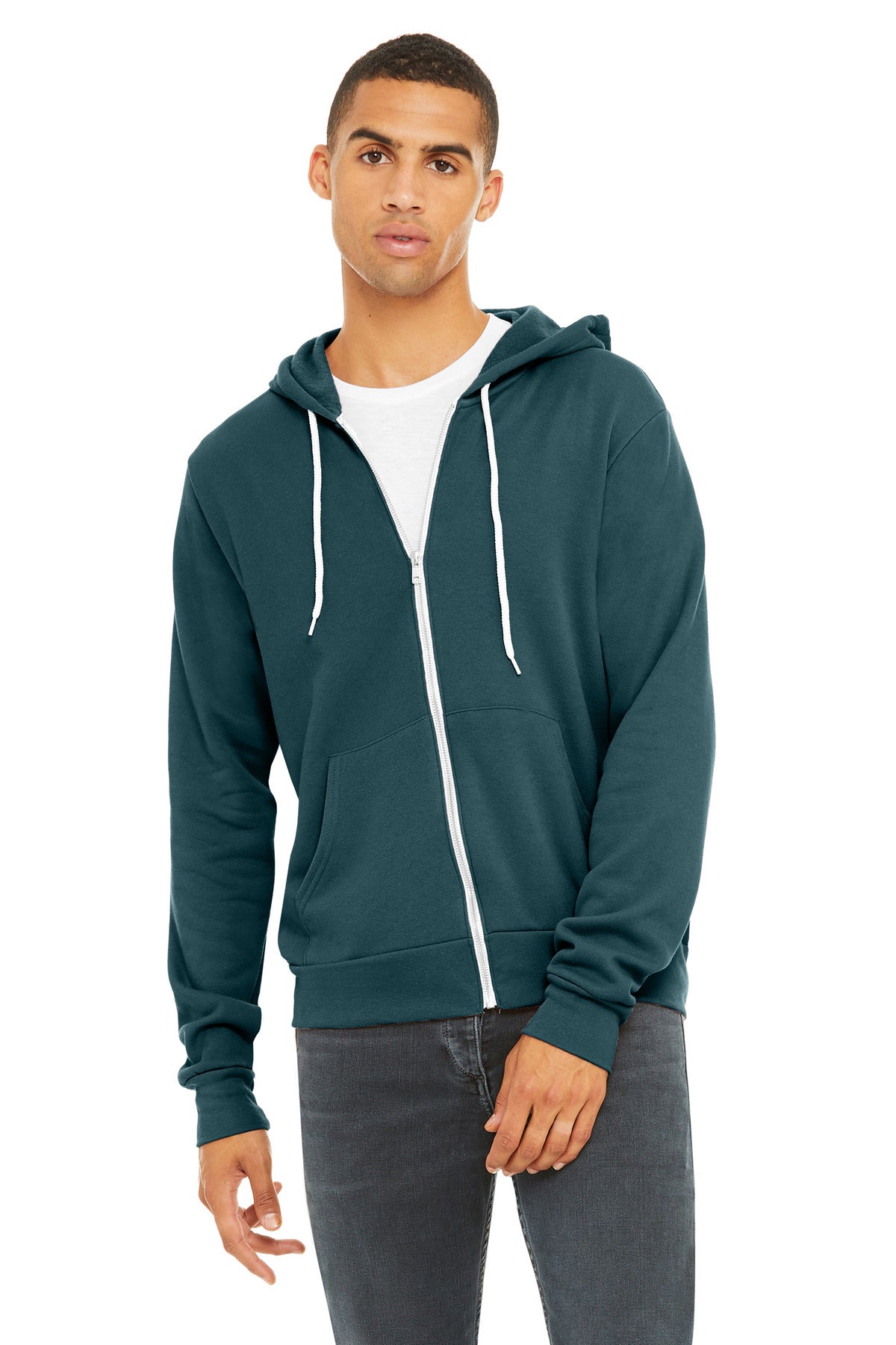BELLA+CANVAS  Unisex Sponge Fleece Full-Zip Hoodie. BC3739 - Atlantic