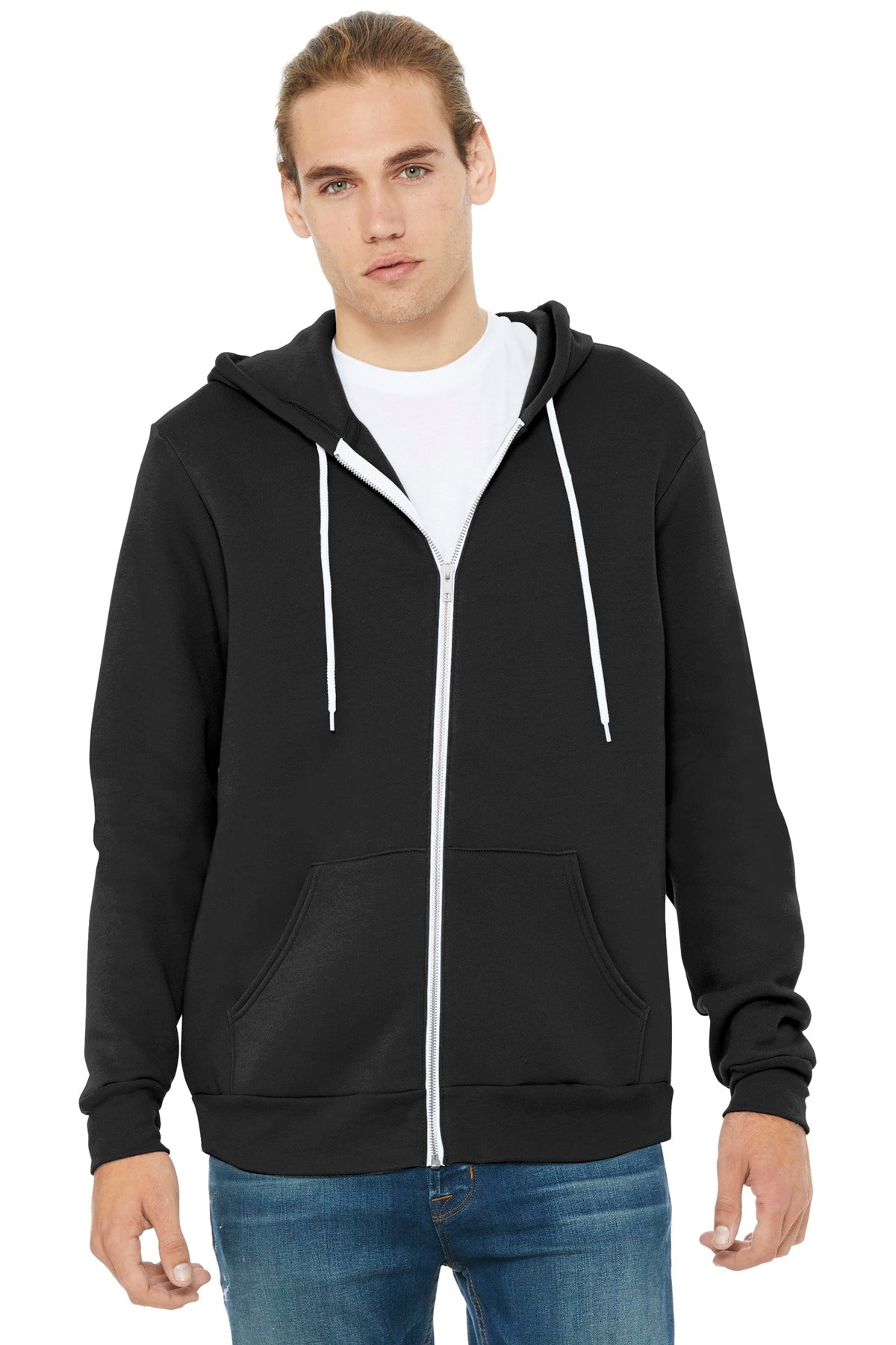 BELLA+CANVAS  Unisex Sponge Fleece Full-Zip Hoodie. BC3739 - Black