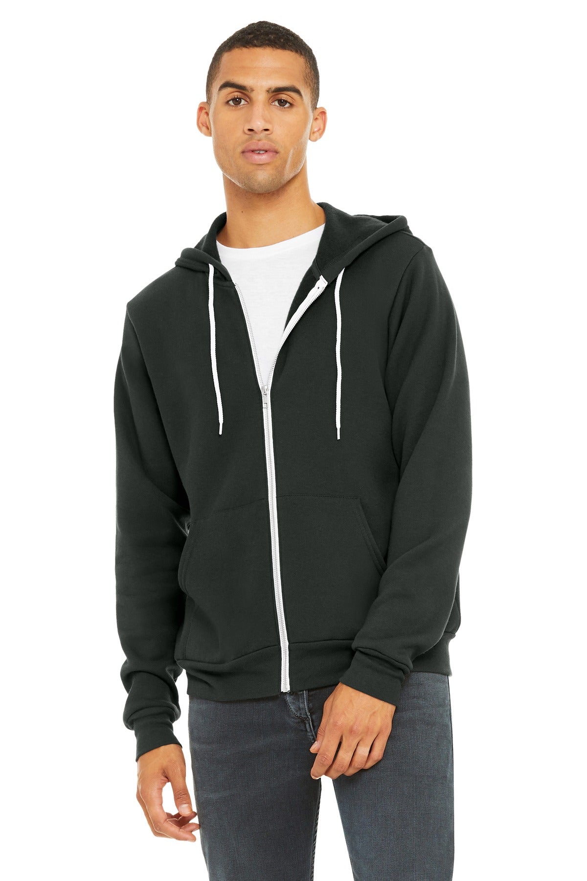 BELLA+CANVAS  Unisex Sponge Fleece Full-Zip Hoodie. BC3739 - Dark Grey