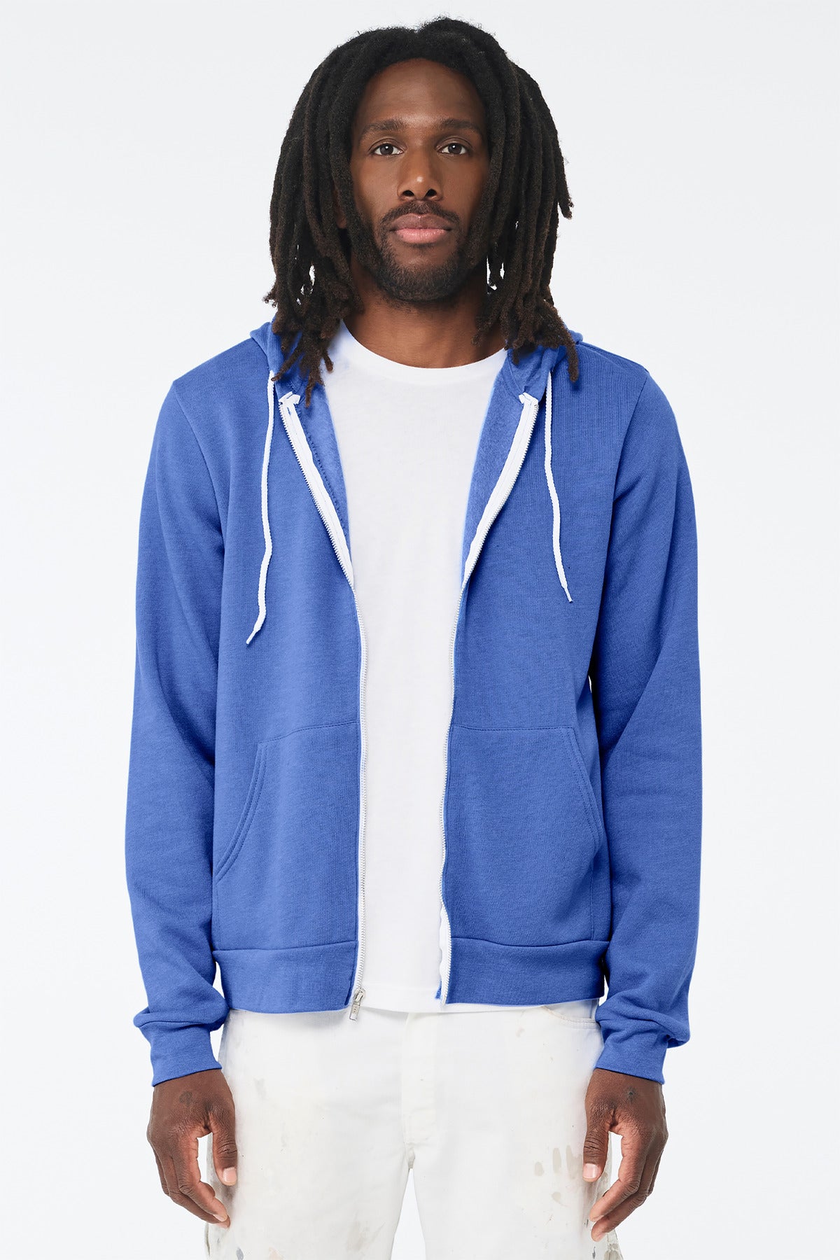 BELLA+CANVAS  Unisex Sponge Fleece Full-Zip Hoodie. BC3739 - Heather Columbia Blue