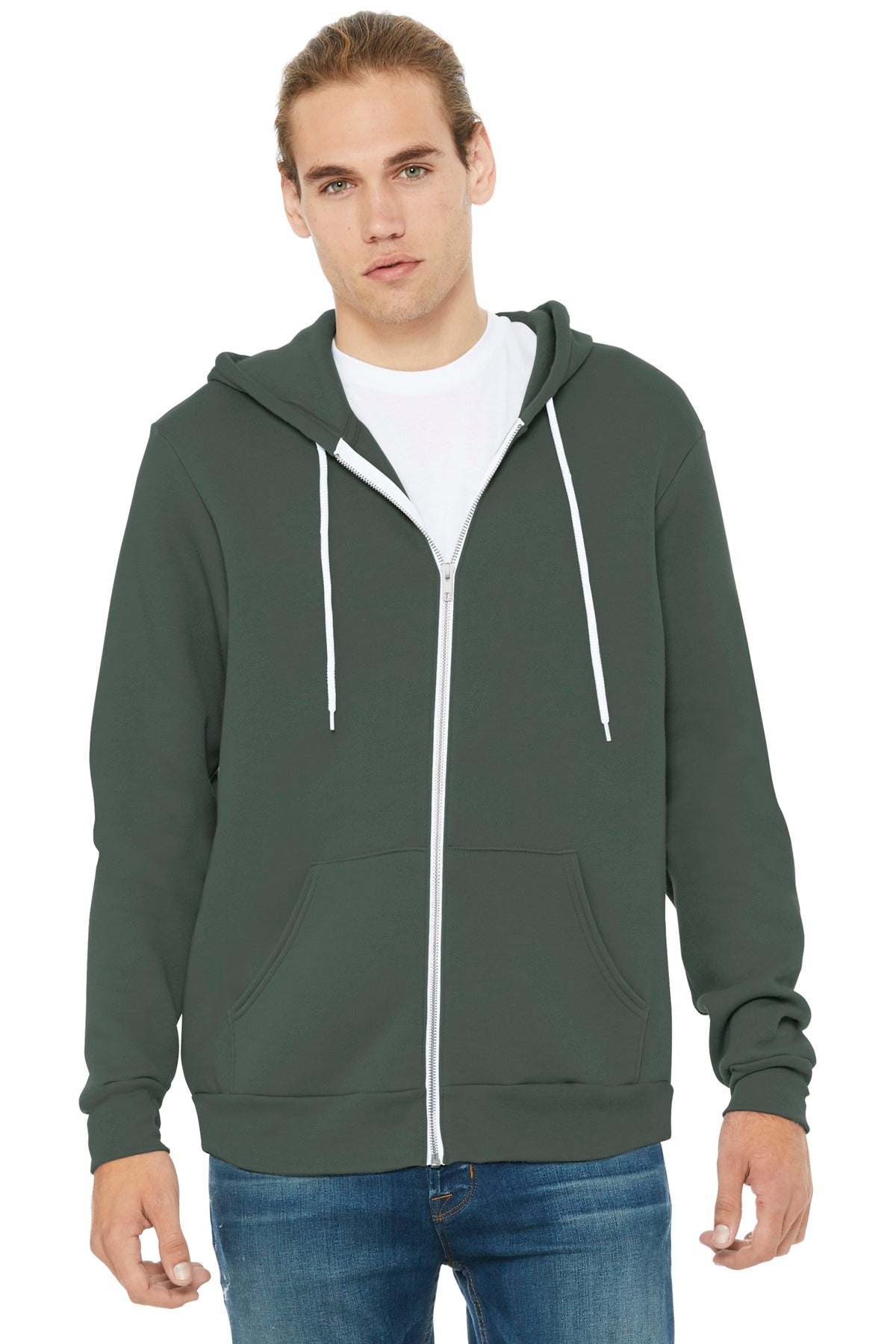 BELLA+CANVAS  Unisex Sponge Fleece Full-Zip Hoodie. BC3739 - Military Green