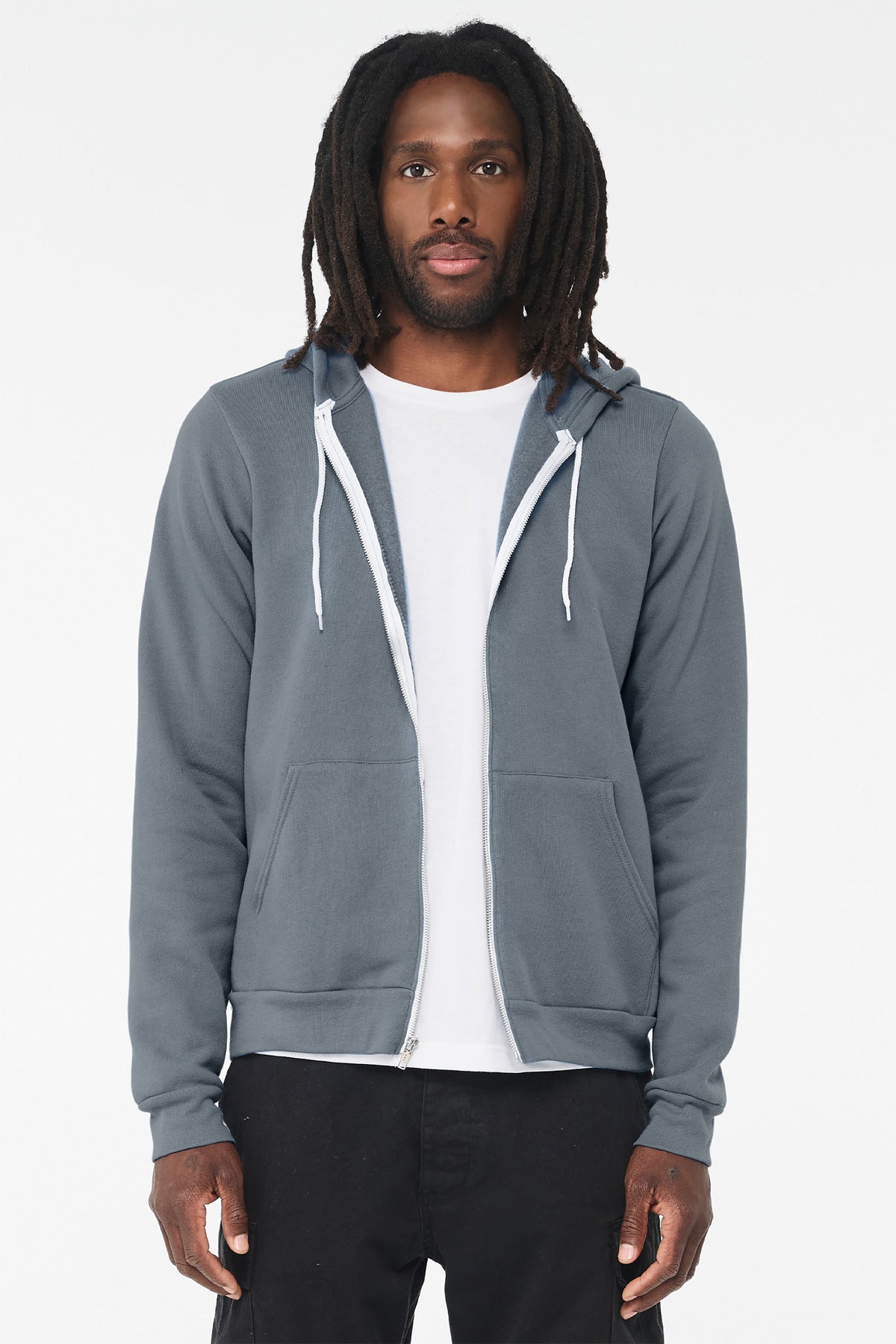 BELLA+CANVAS  Unisex Sponge Fleece Full-Zip Hoodie. BC3739 - Steel Blue
