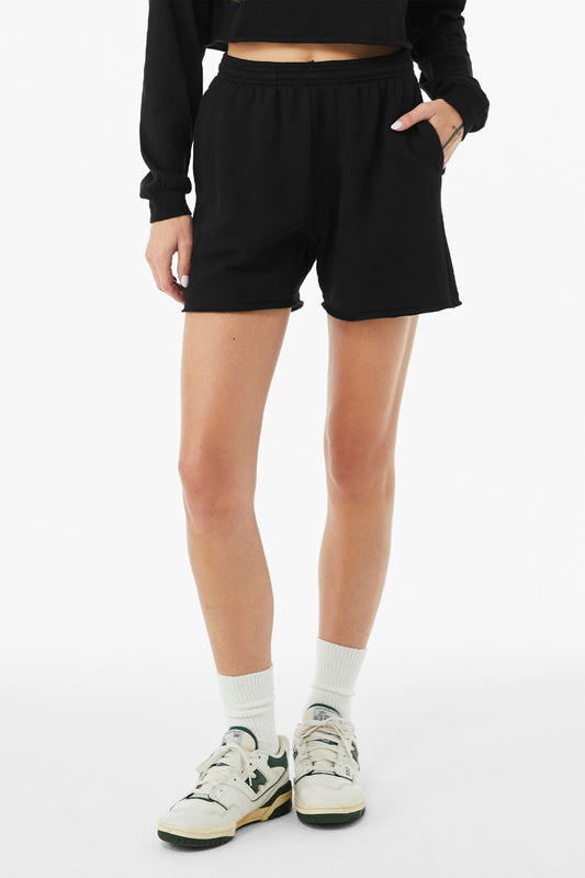 BELLA+CANVAS Women's Cutoff Sweatshort BC3787 - Black