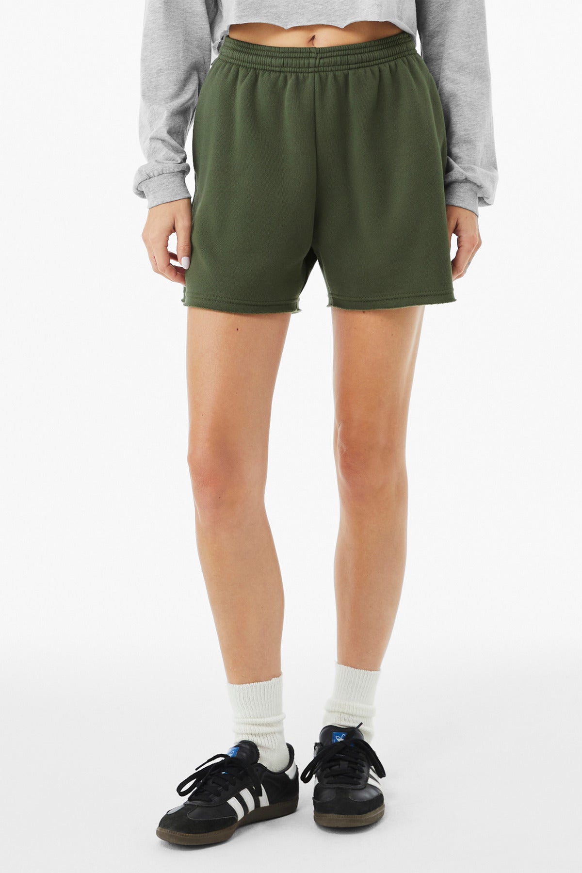 BELLA+CANVAS Women's Cutoff Sweatshort BC3787 - Military Green