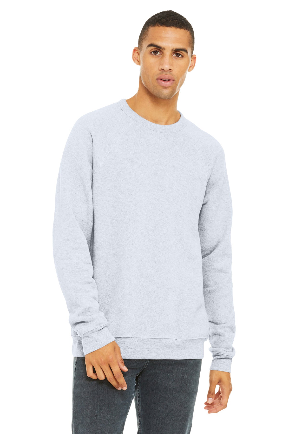 BELLA+CANVAS  Unisex Sponge Fleece Raglan Sweatshirt. BC3901 - Ash
