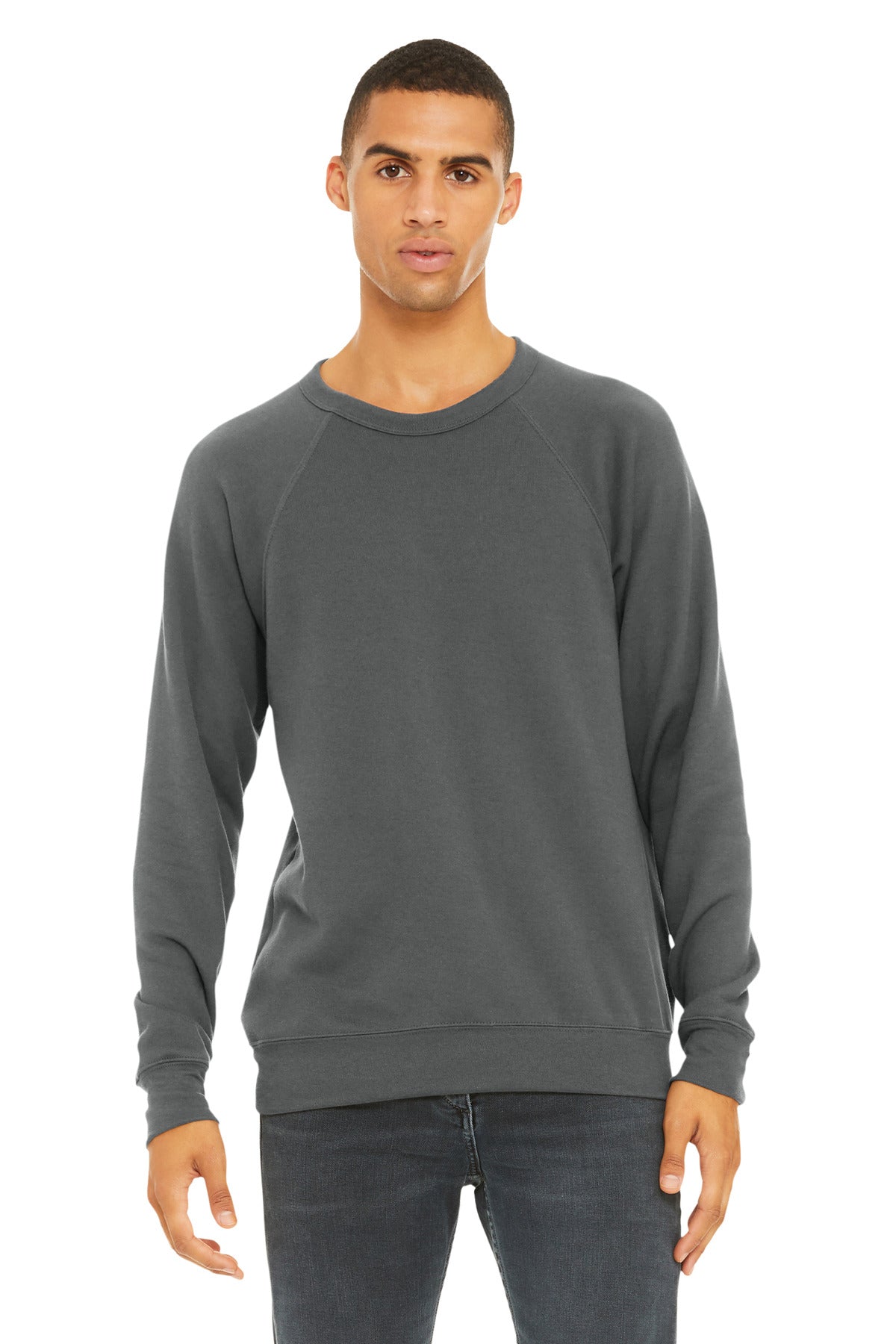 BELLA+CANVAS  Unisex Sponge Fleece Raglan Sweatshirt. BC3901 - Asphalt