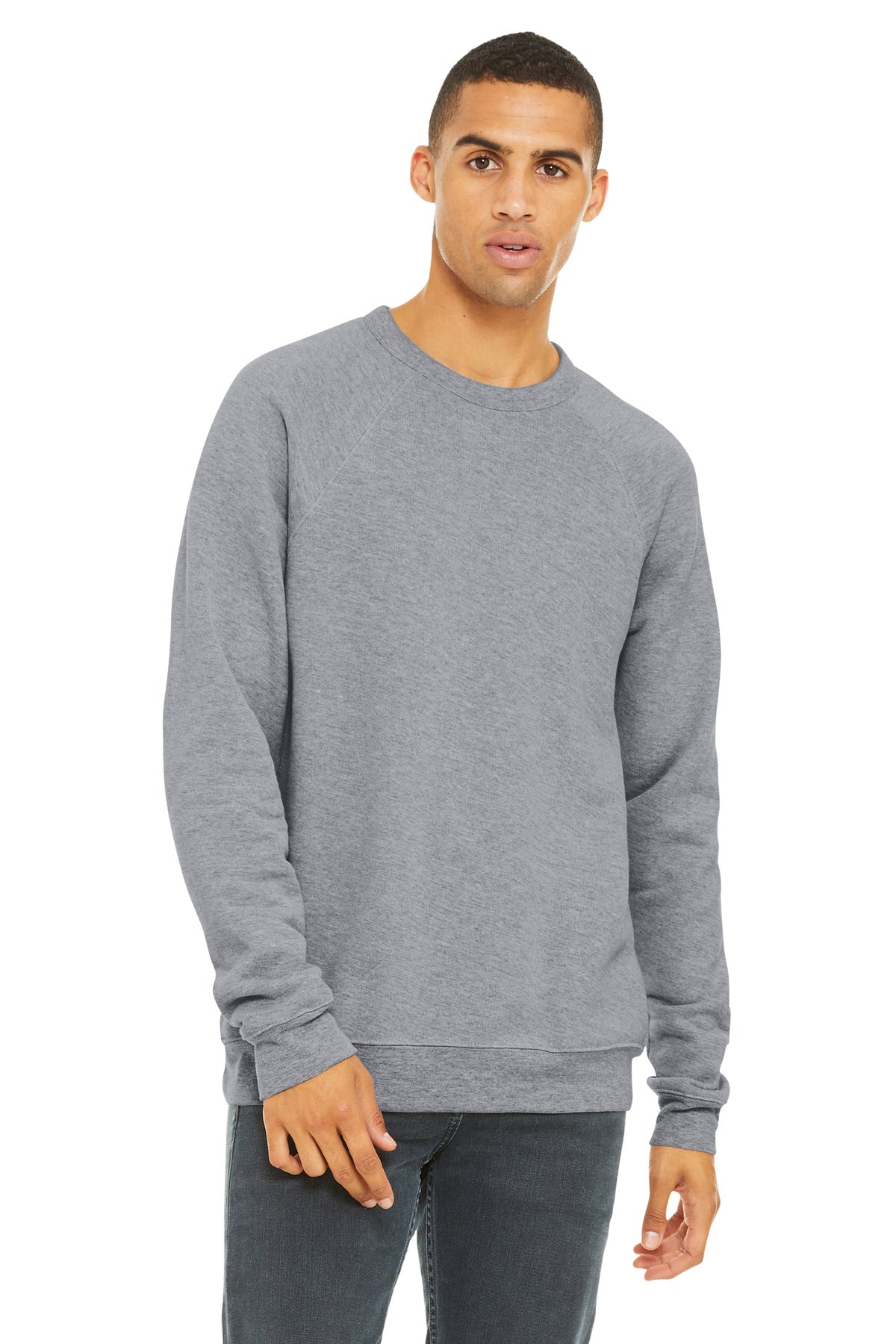 BELLA+CANVAS  Unisex Sponge Fleece Raglan Sweatshirt. BC3901 - Athletic Heather