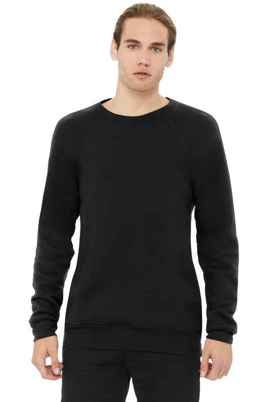 BELLA+CANVAS  Unisex Sponge Fleece Raglan Sweatshirt. BC3901 - Black