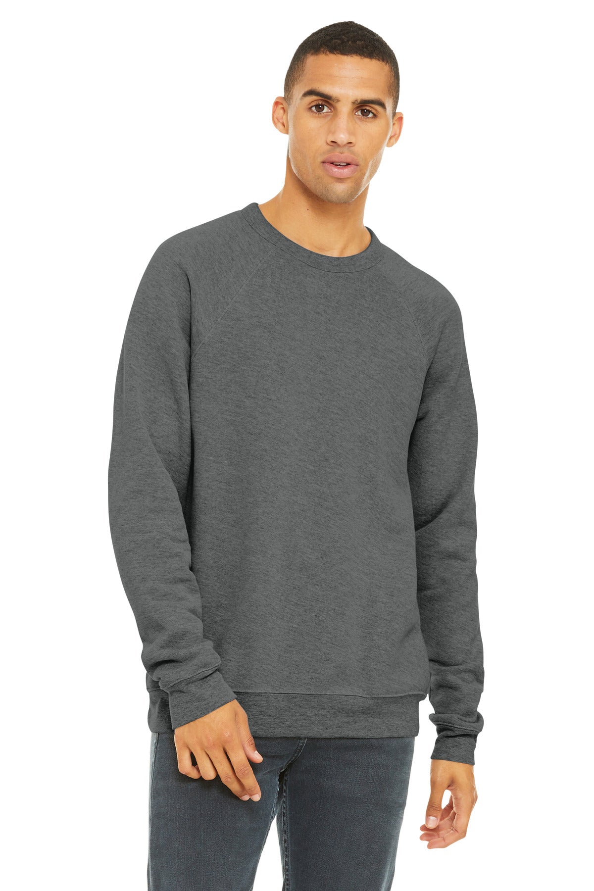 BELLA+CANVAS  Unisex Sponge Fleece Raglan Sweatshirt. BC3901 - Deep Heather