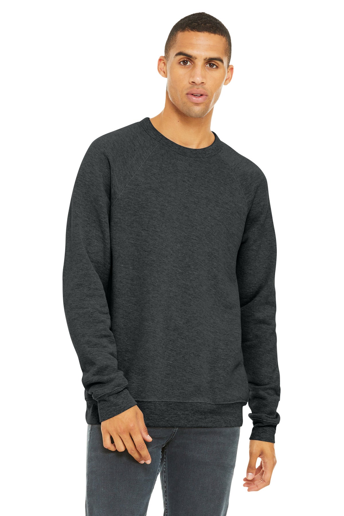 BELLA+CANVAS  Unisex Sponge Fleece Raglan Sweatshirt. BC3901 - Grey Acid Fleece