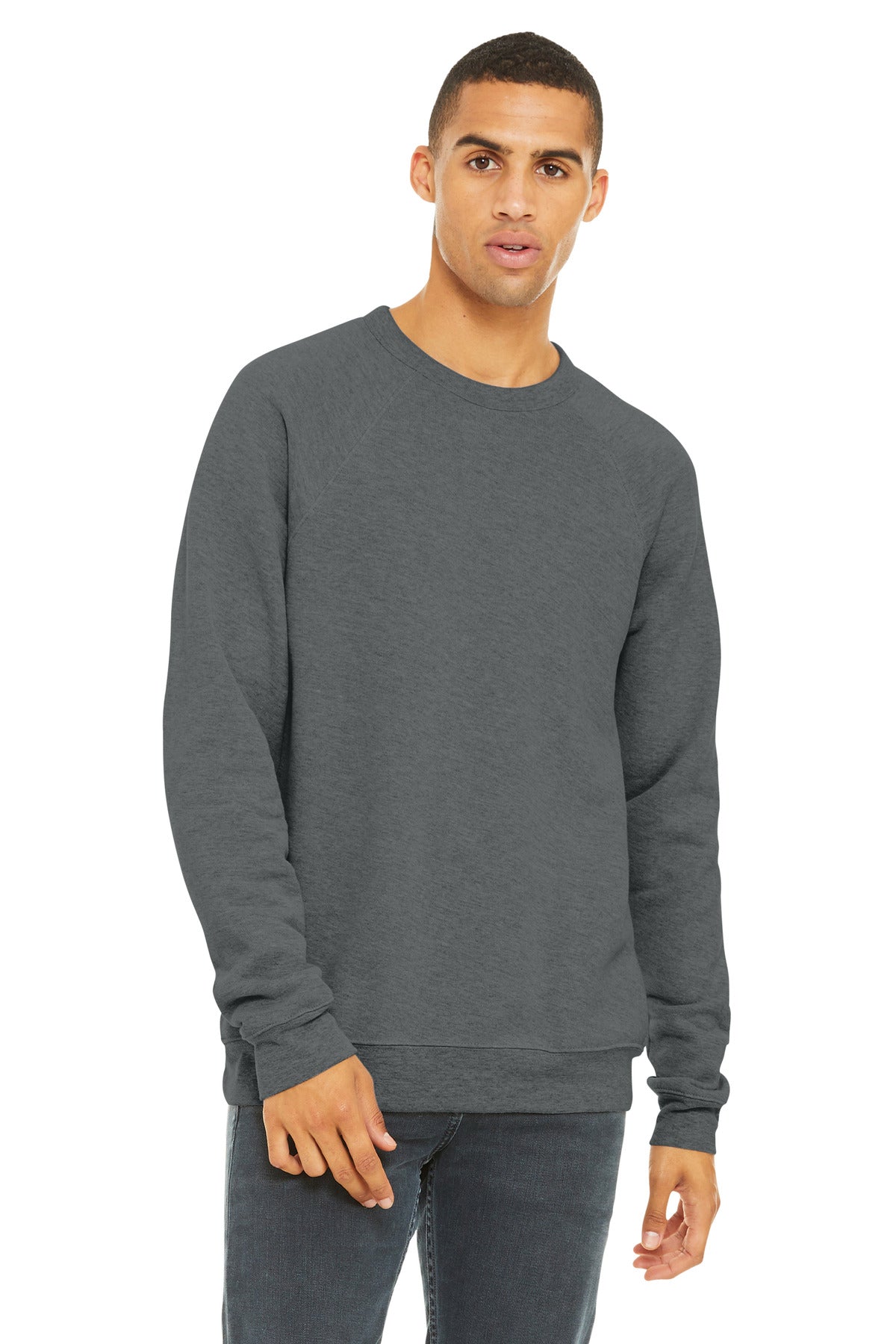 BELLA+CANVAS  Unisex Sponge Fleece Raglan Sweatshirt. BC3901 - Grey Triblend