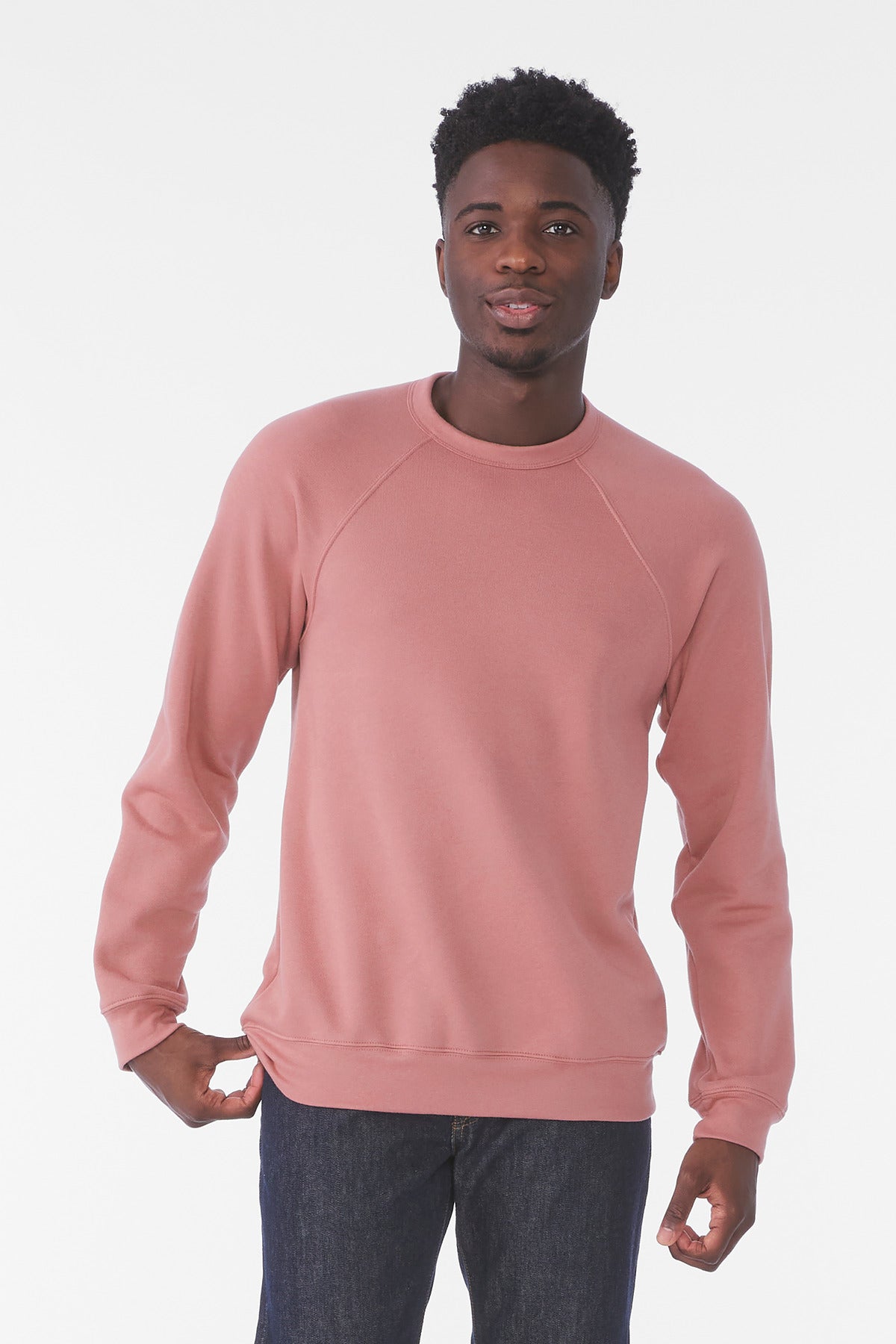 BELLA+CANVAS  Unisex Sponge Fleece Raglan Sweatshirt. BC3901 - Mauve
