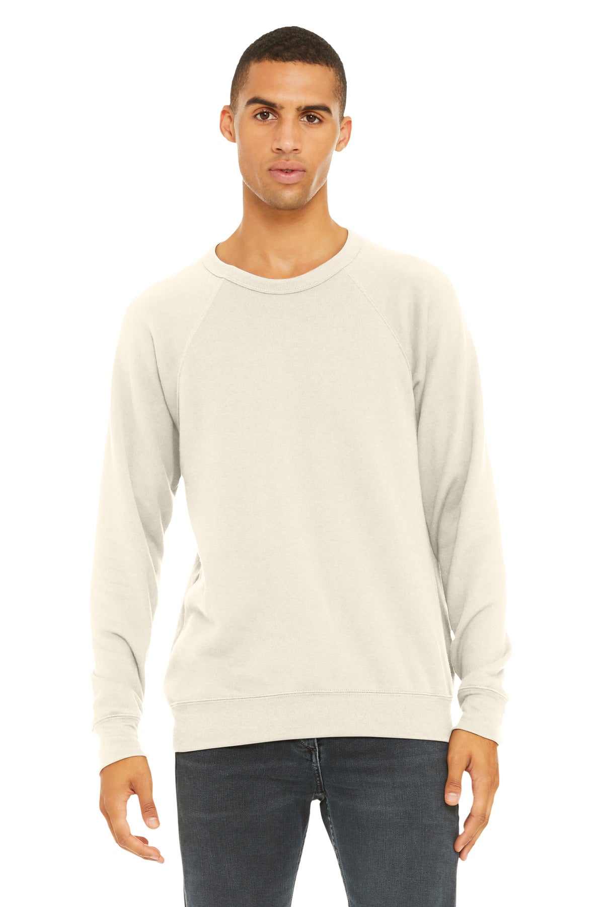 BELLA+CANVAS  Unisex Sponge Fleece Raglan Sweatshirt. BC3901 - Natural