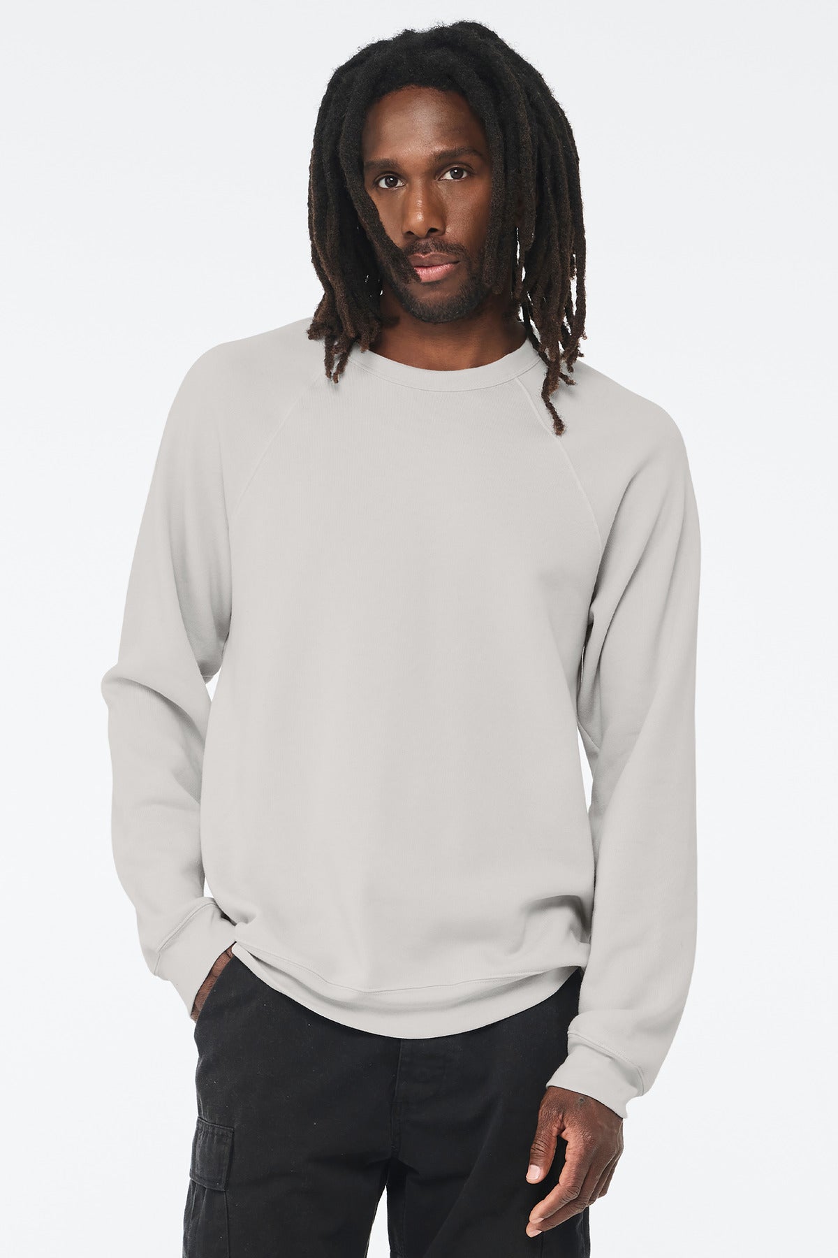 BELLA+CANVAS  Unisex Sponge Fleece Raglan Sweatshirt. BC3901 - Silver