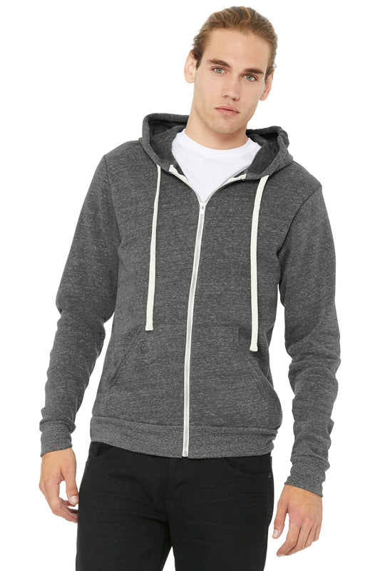 BELLA+CANVAS  Unisex Triblend Sponge Fleece Full-Zip Hoodie. BC3909 - Grey Triblend
