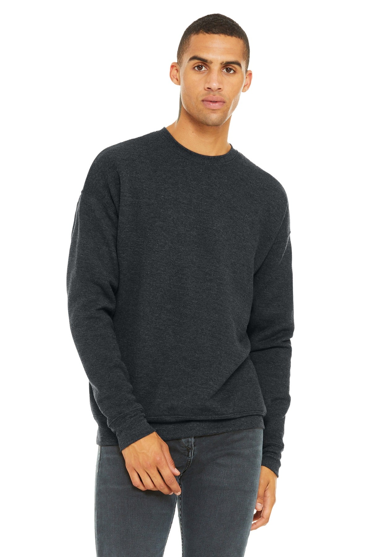 BELLA+CANVAS  Unisex Sponge Fleece Drop Shoulder Sweatshirt. BC3945 - Dark Grey Heather