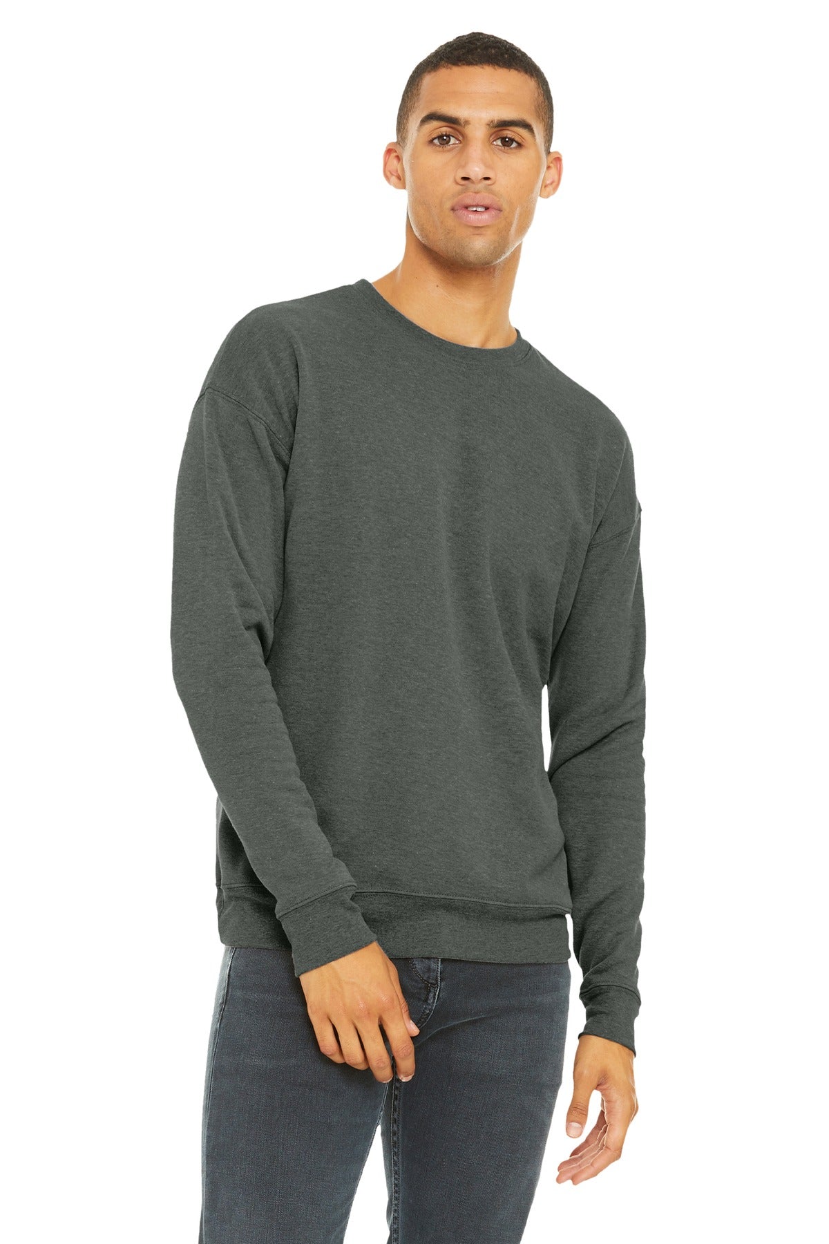BELLA+CANVAS  Unisex Sponge Fleece Drop Shoulder Sweatshirt. BC3945 - Deep Heather