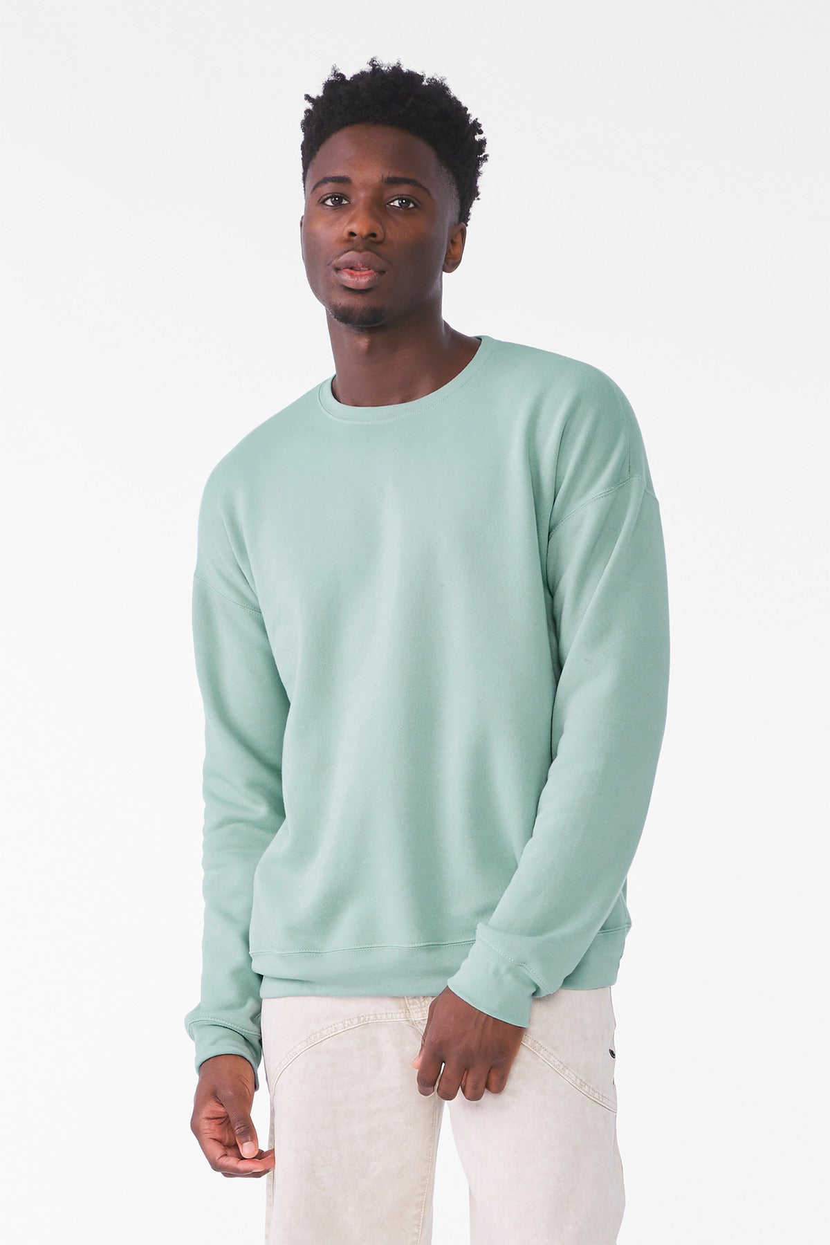 BELLA+CANVAS  Unisex Sponge Fleece Drop Shoulder Sweatshirt. BC3945 - Dusty Blue