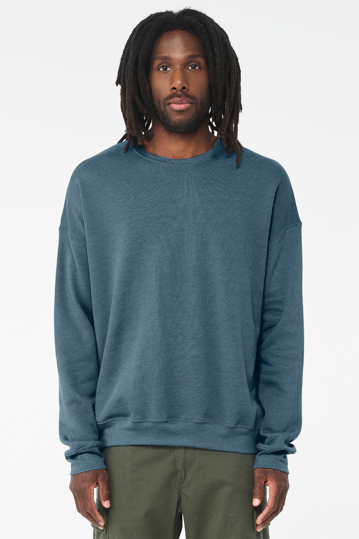 BELLA+CANVAS  Unisex Sponge Fleece Drop Shoulder Sweatshirt. BC3945 - Heather Deep Teal