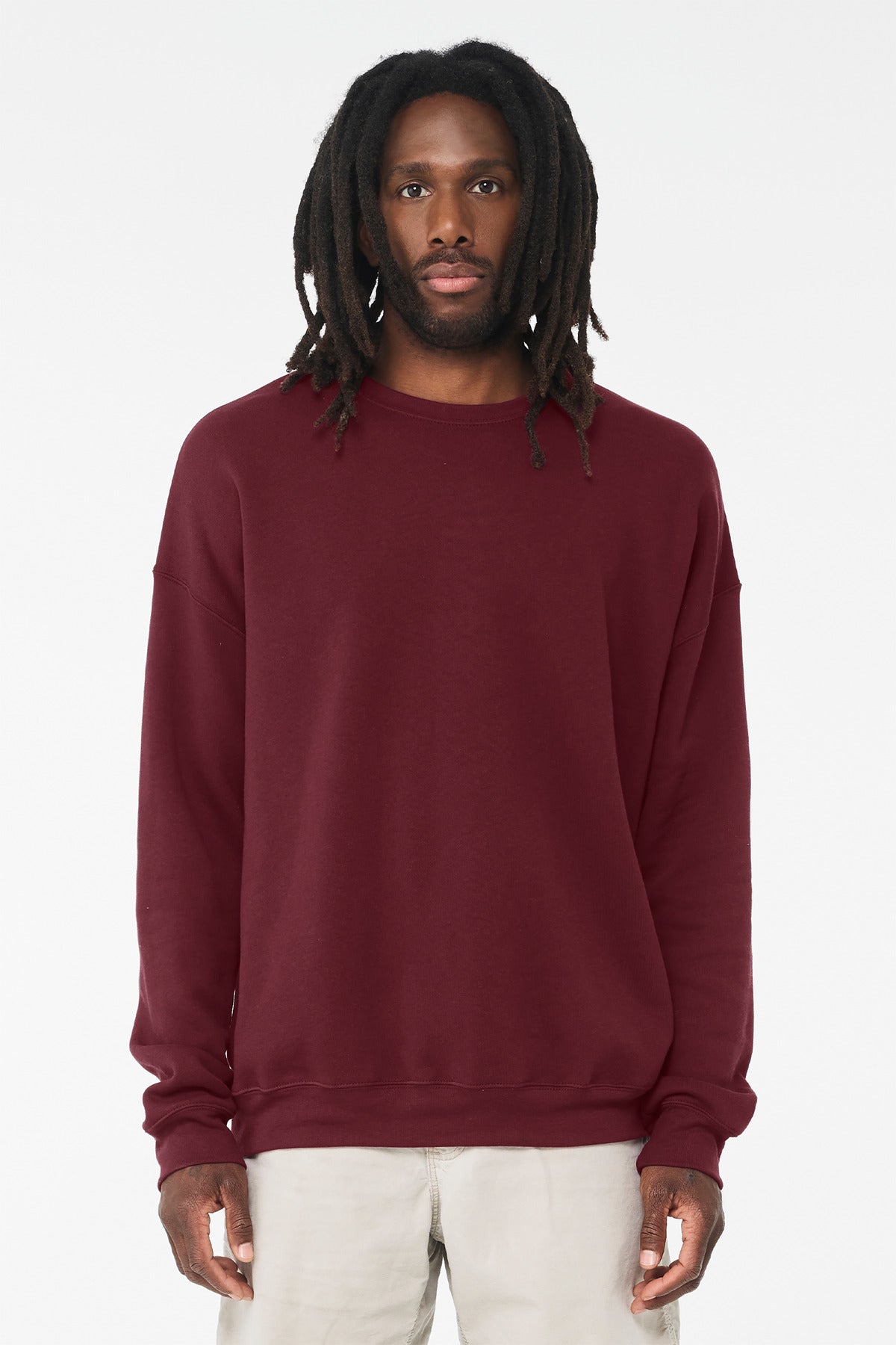BELLA+CANVAS  Unisex Sponge Fleece Drop Shoulder Sweatshirt. BC3945 - Maroon